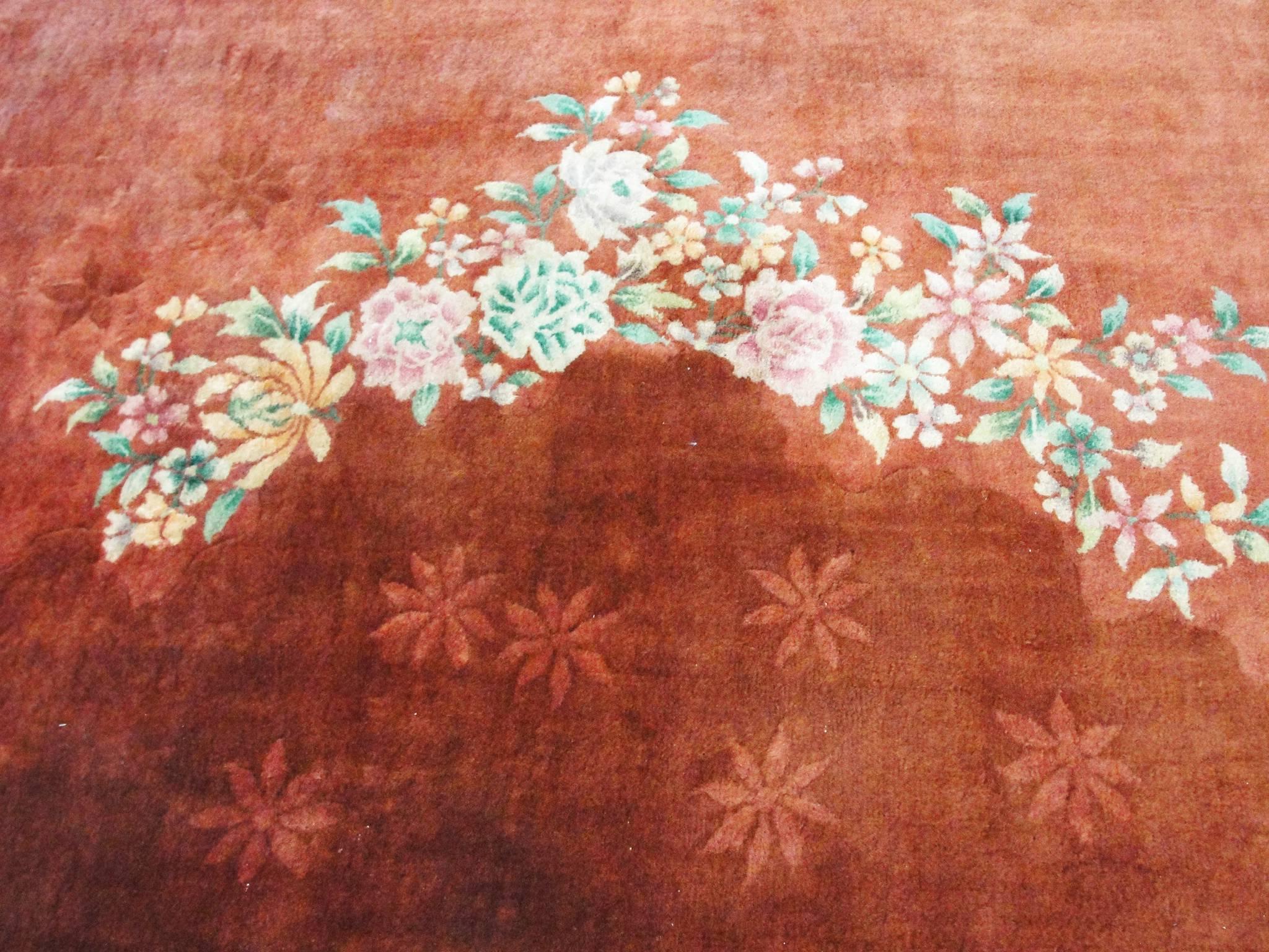 Early 20th Century Vibrant Art Deco Chinese Carpet