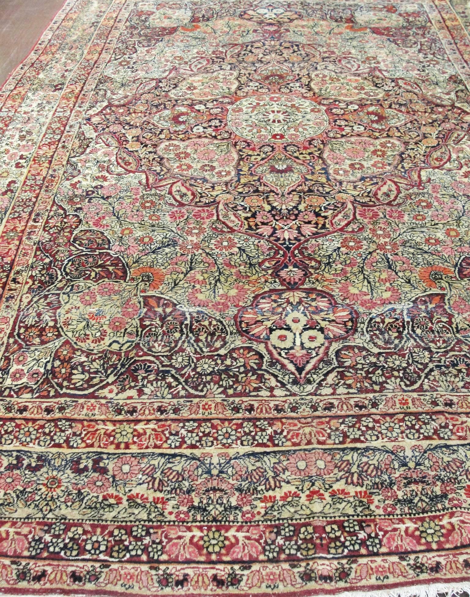 Wool  Antique Persian Kermanshah Carpet, 6'10