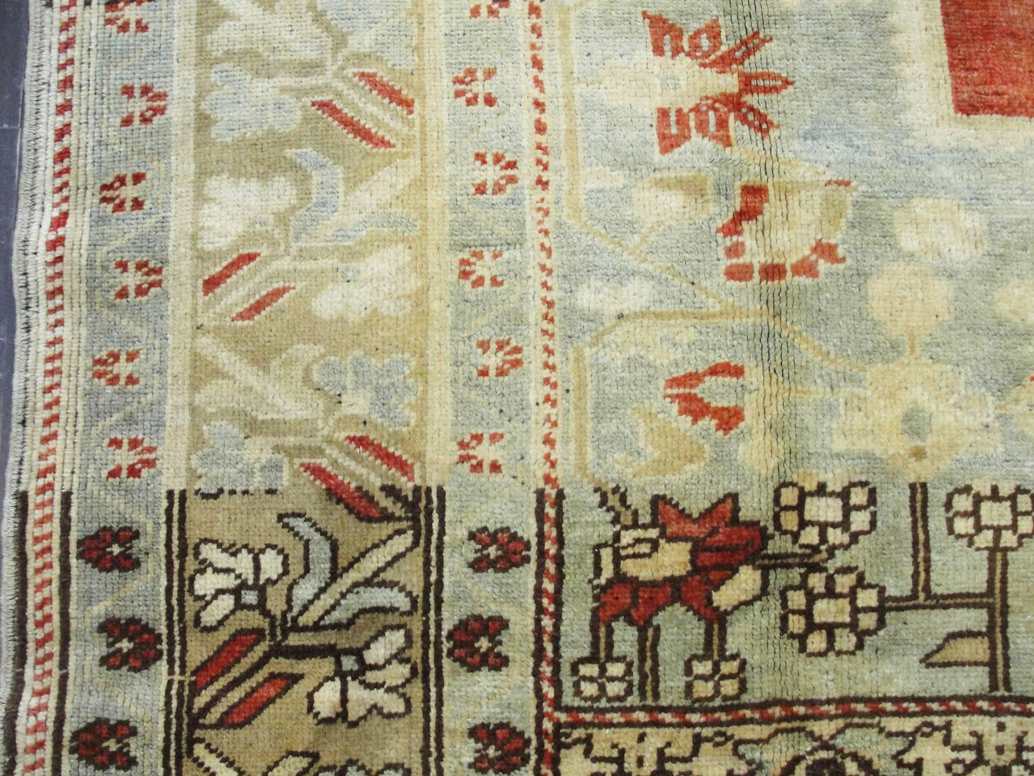 Hand-Woven Oushak Carpet, Turkey 6'5