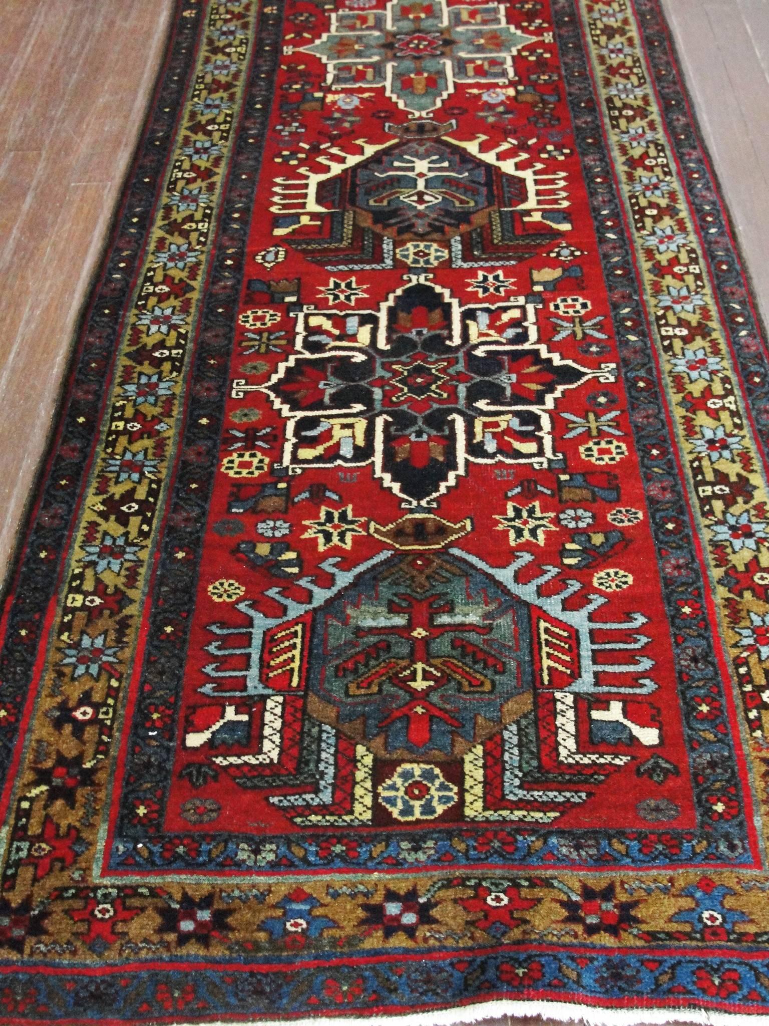Antique Persian Karaja/ Heriz Runner, 2'9
