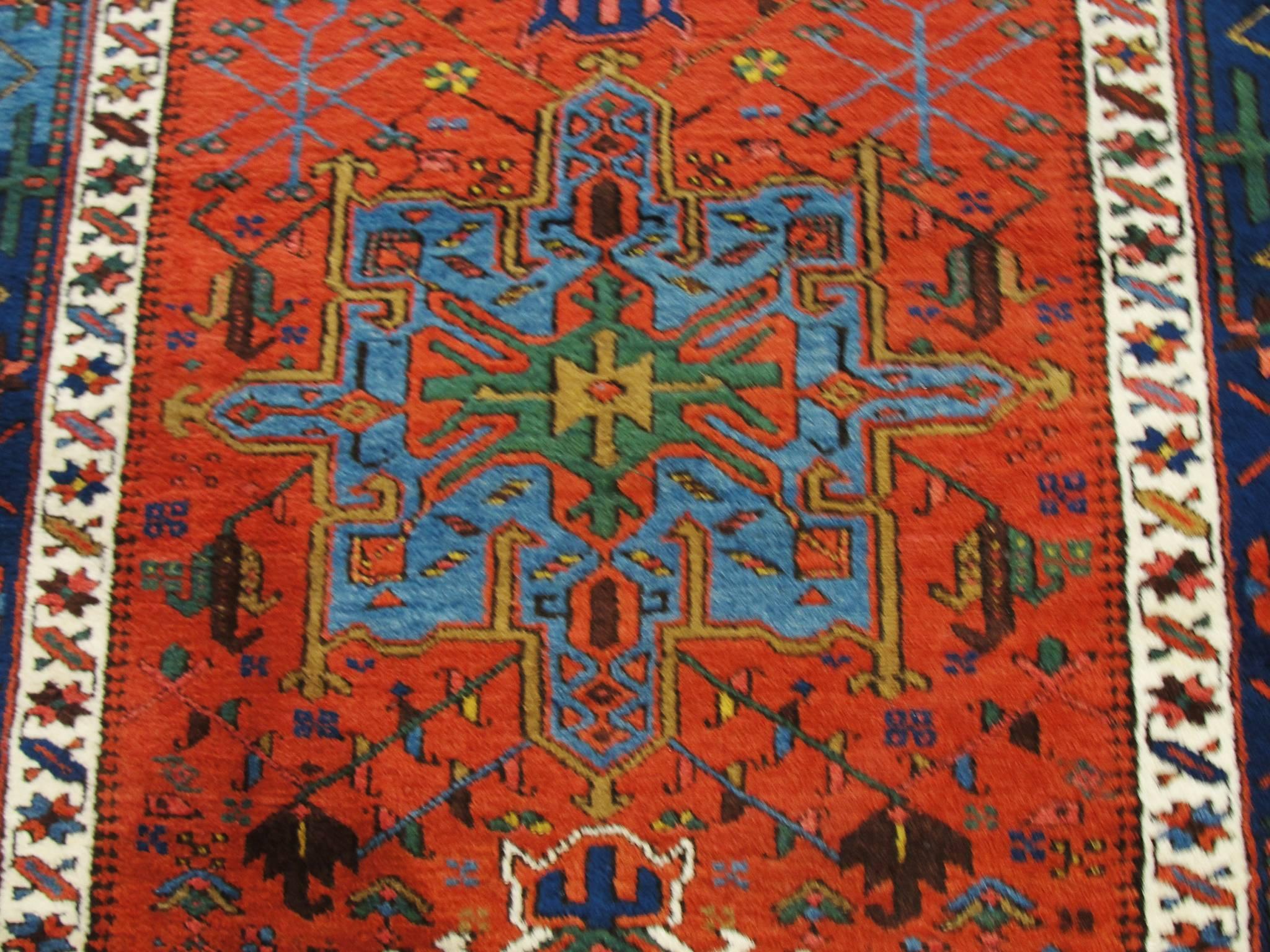 Hand-Woven Antique Karaja/Heriz/Serapi Karadagh Runner For Sale