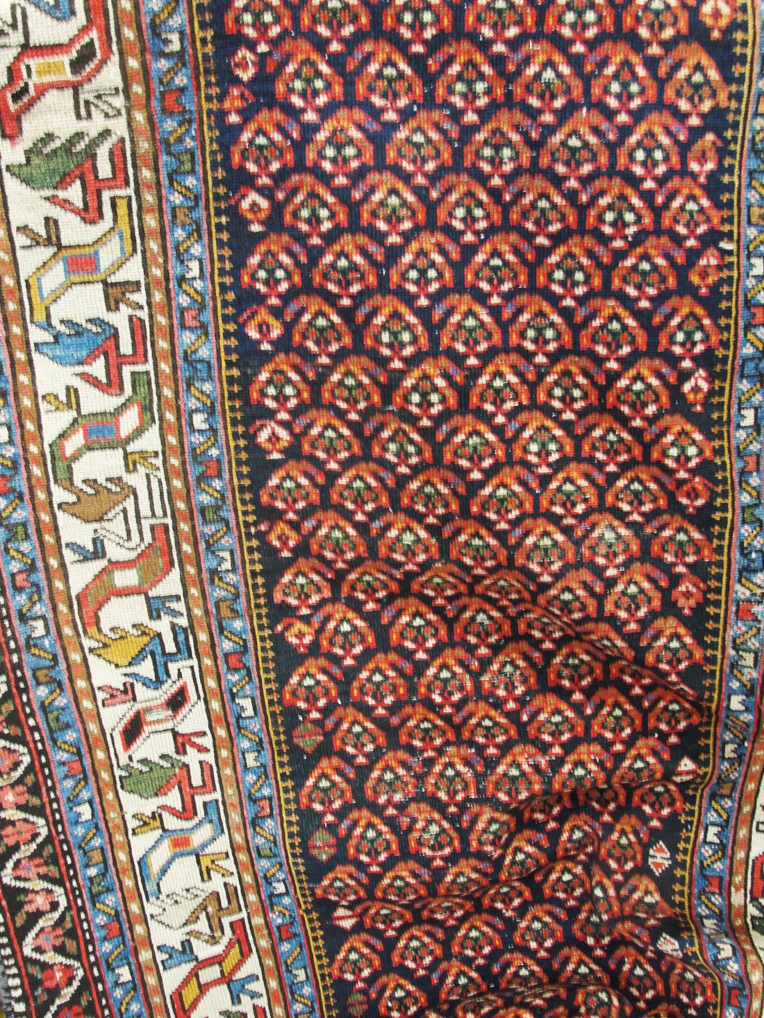  Antiker kaukasischer Teppich, 1,04 m x 2m, kostenloser Versand im Zustand „Hervorragend“ im Angebot in Evanston, IL