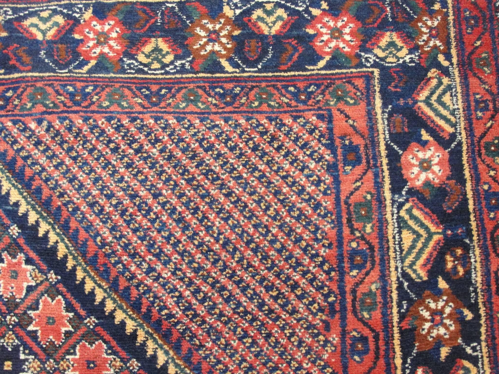 Hand-Woven Antique Persian Bakhtiari Rug, 4'7