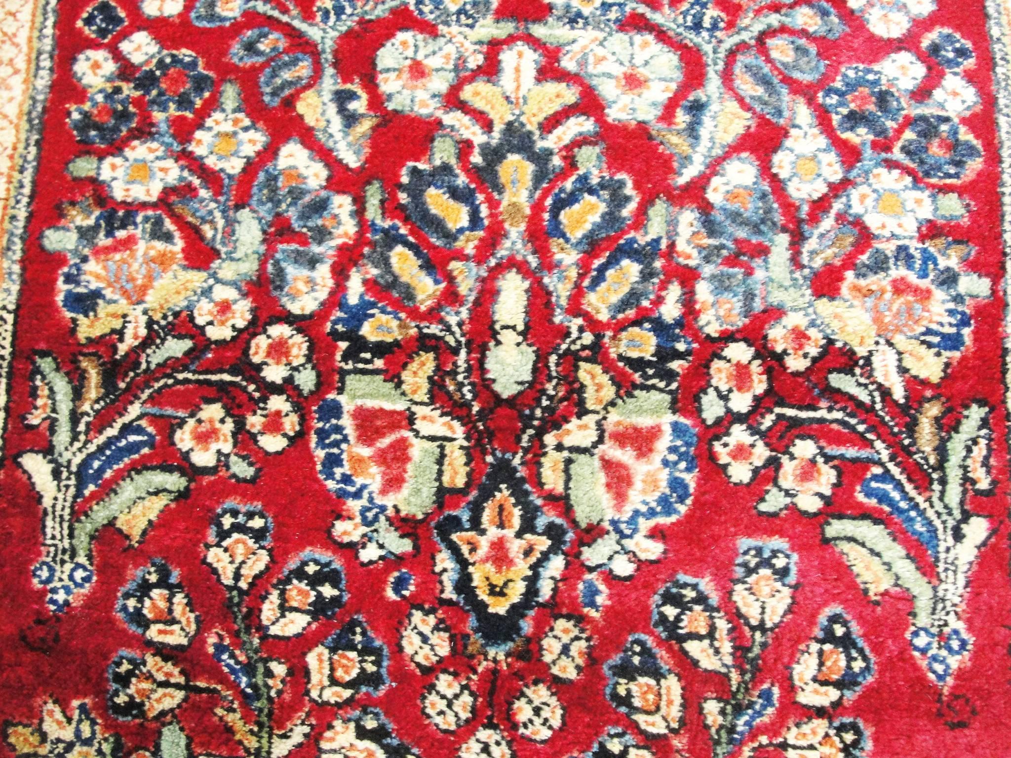Hand-Woven Antique Persian Sarouk Runner  For Sale