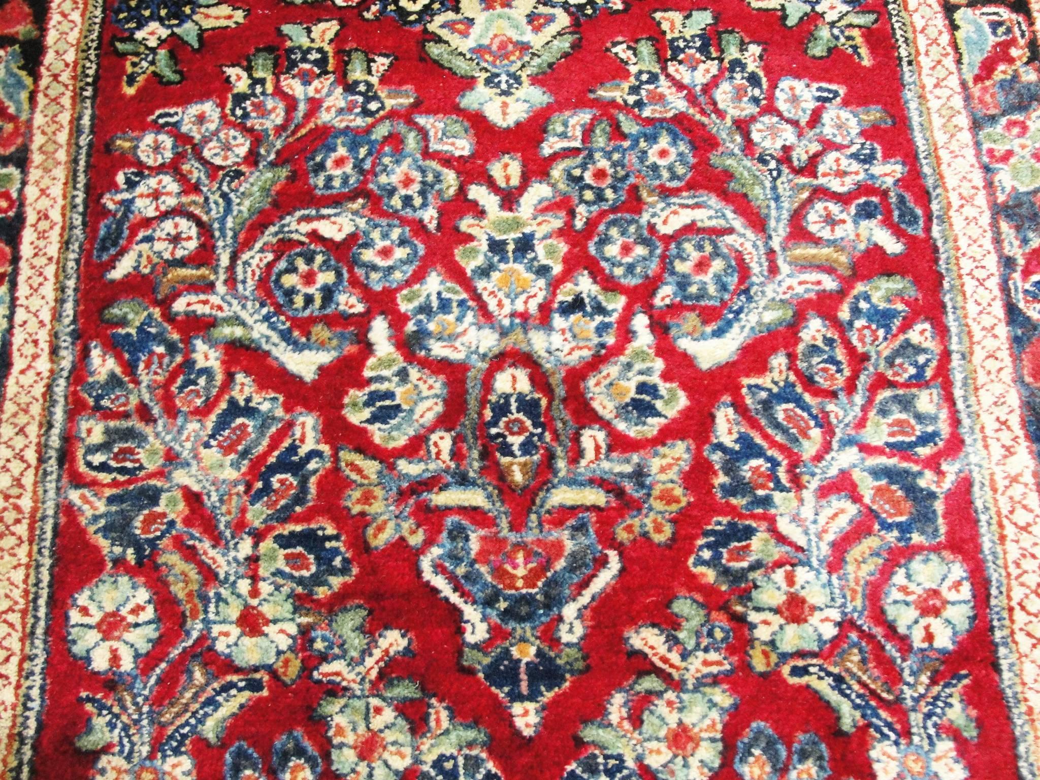 Antique Persian Sarouk Runner  In Excellent Condition For Sale In Evanston, IL