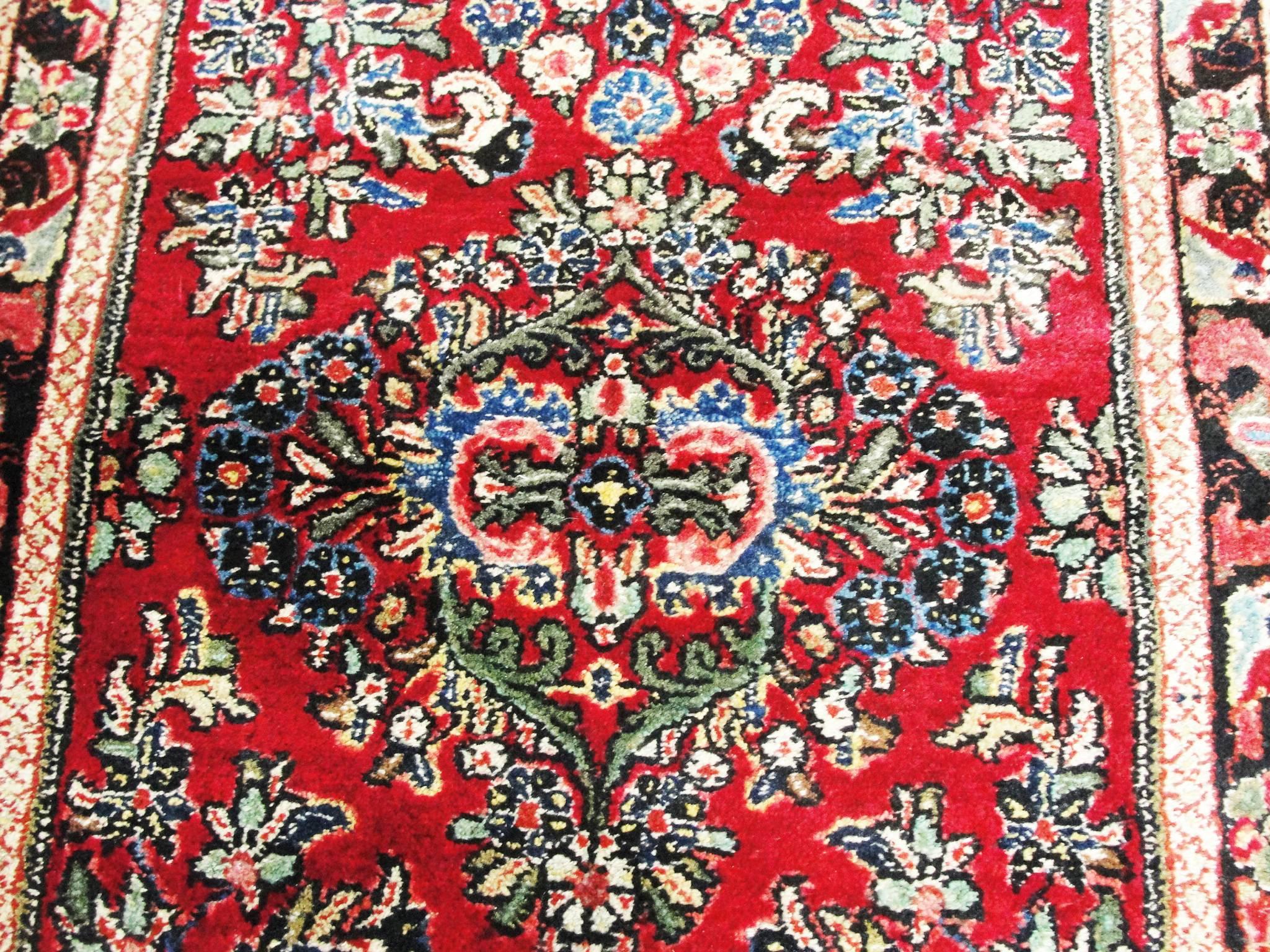 Wool Antique Persian Sarouk Runner  For Sale