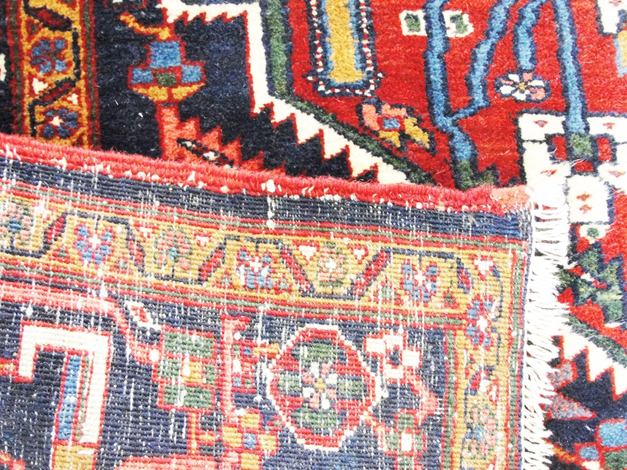 Heriz Serapi Antique Persian Heriz Rug, 4'10