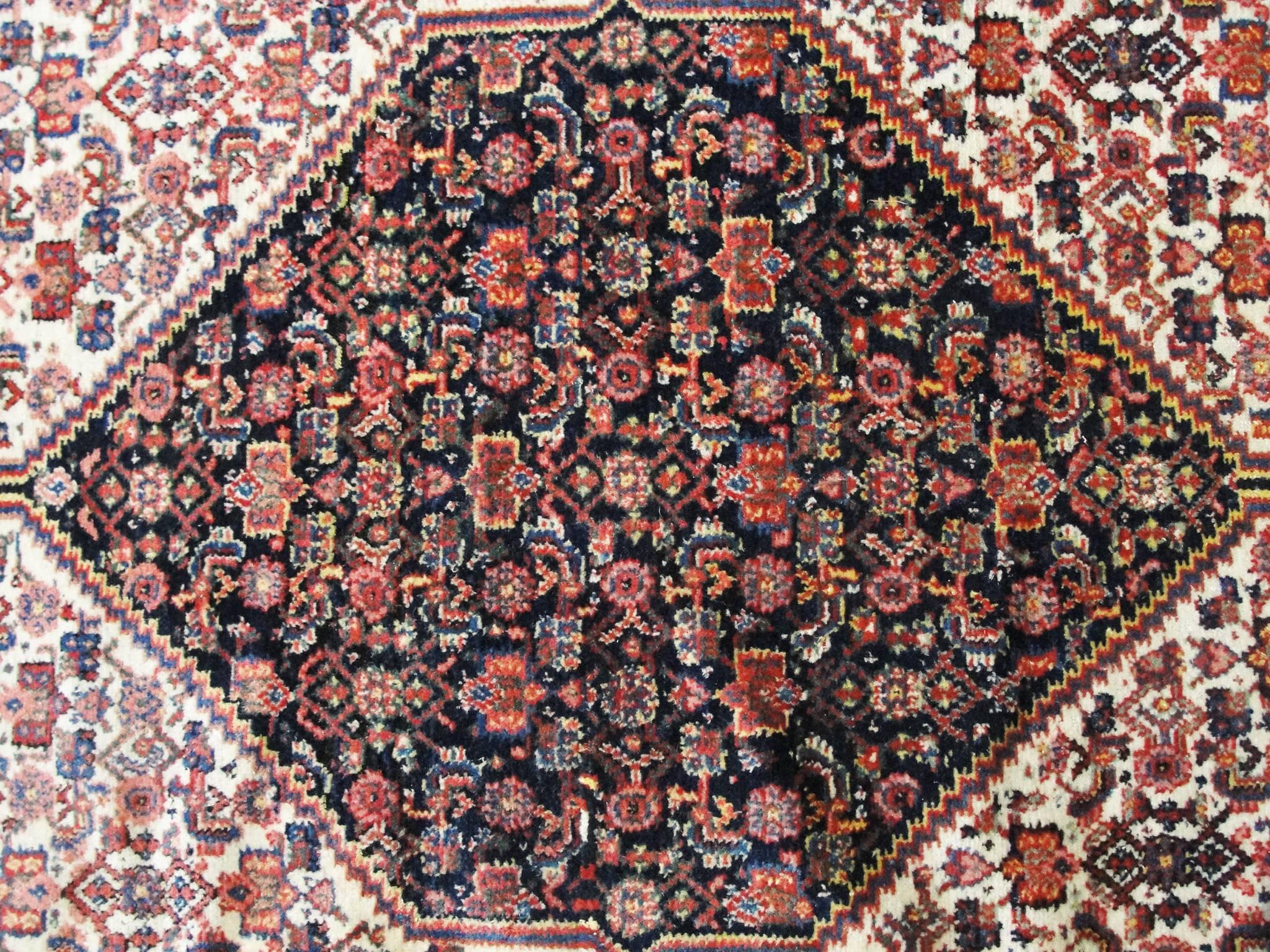 Tribal Antique Persian Senneh Rug, 4'6