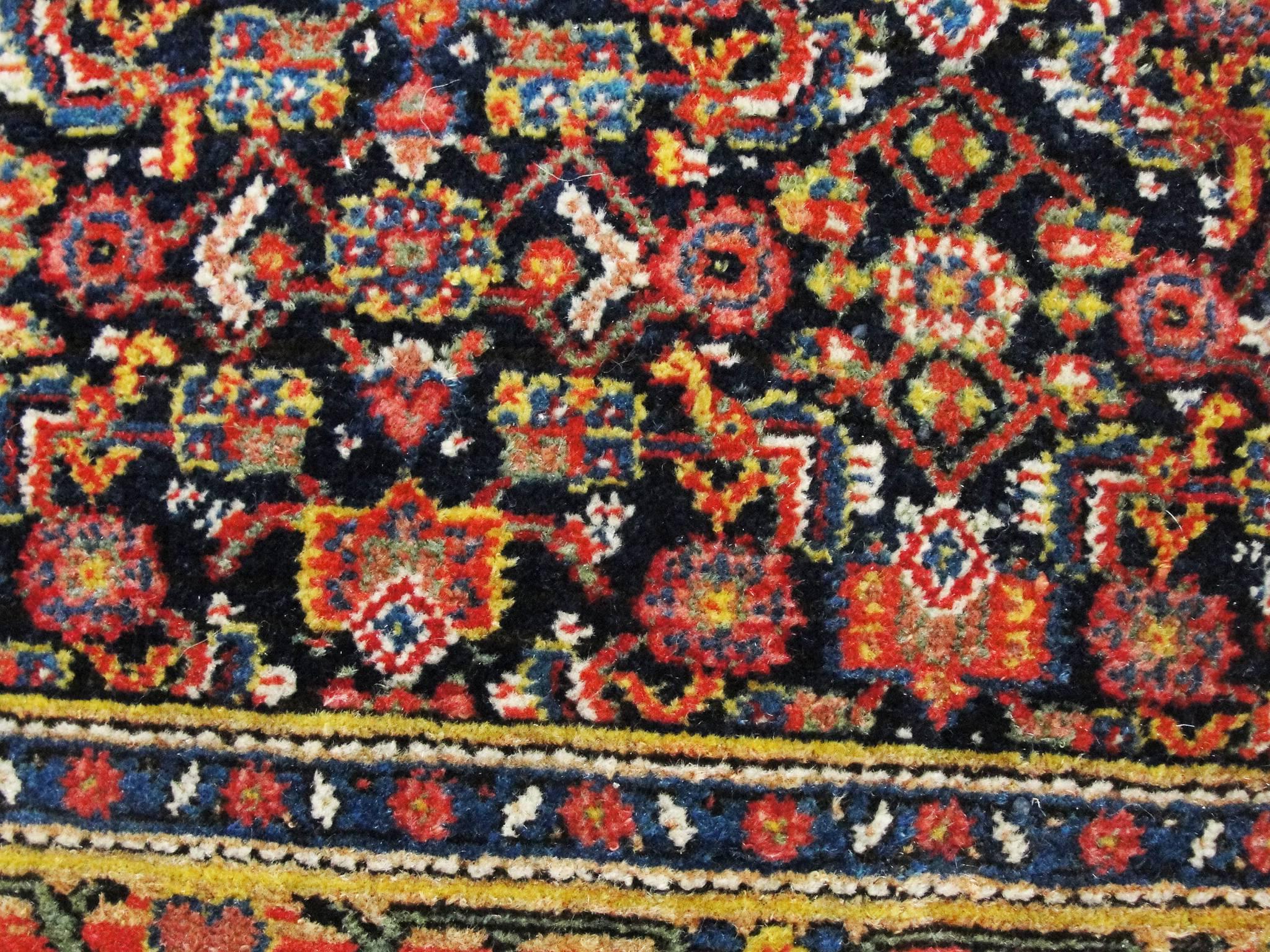 Hand-Woven Antique Persian Senneh Rug, 4'6