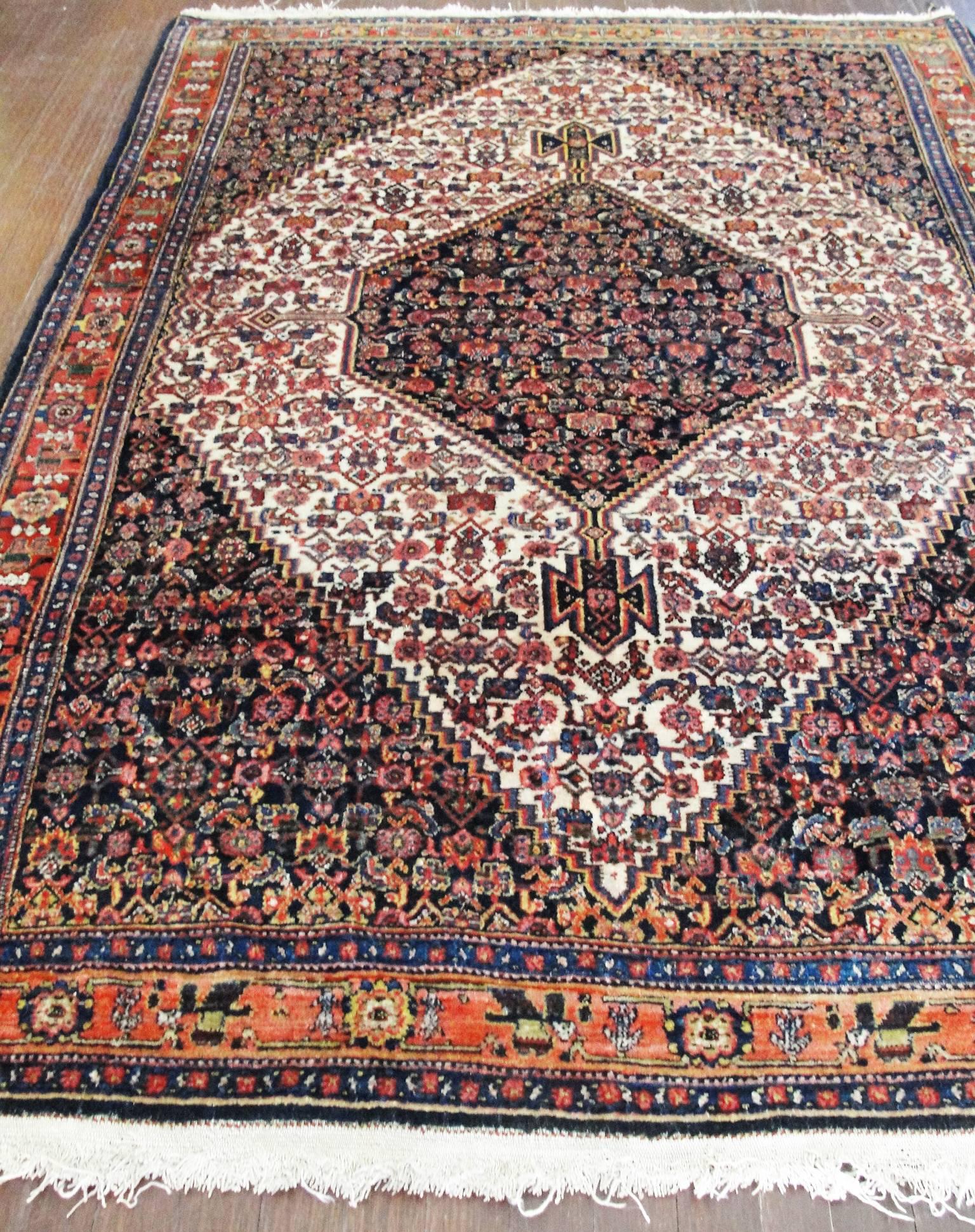Antique Persian Senneh Rug, 4'6