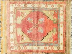 Antique Turkish Oushak Sampler Rug 2'8" x 3'4".