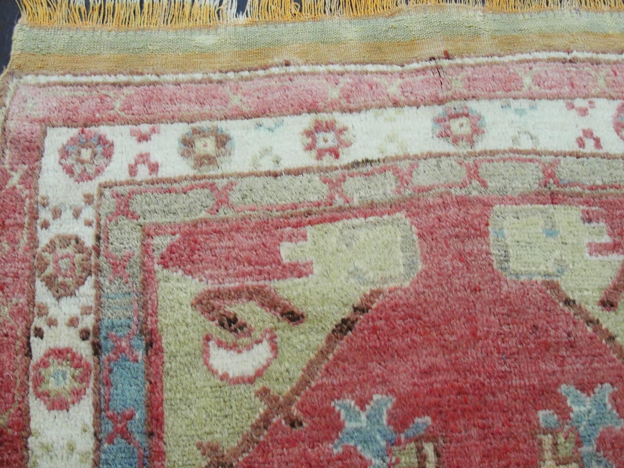 Tappeto antico turco Oushak Sampler 2'8
