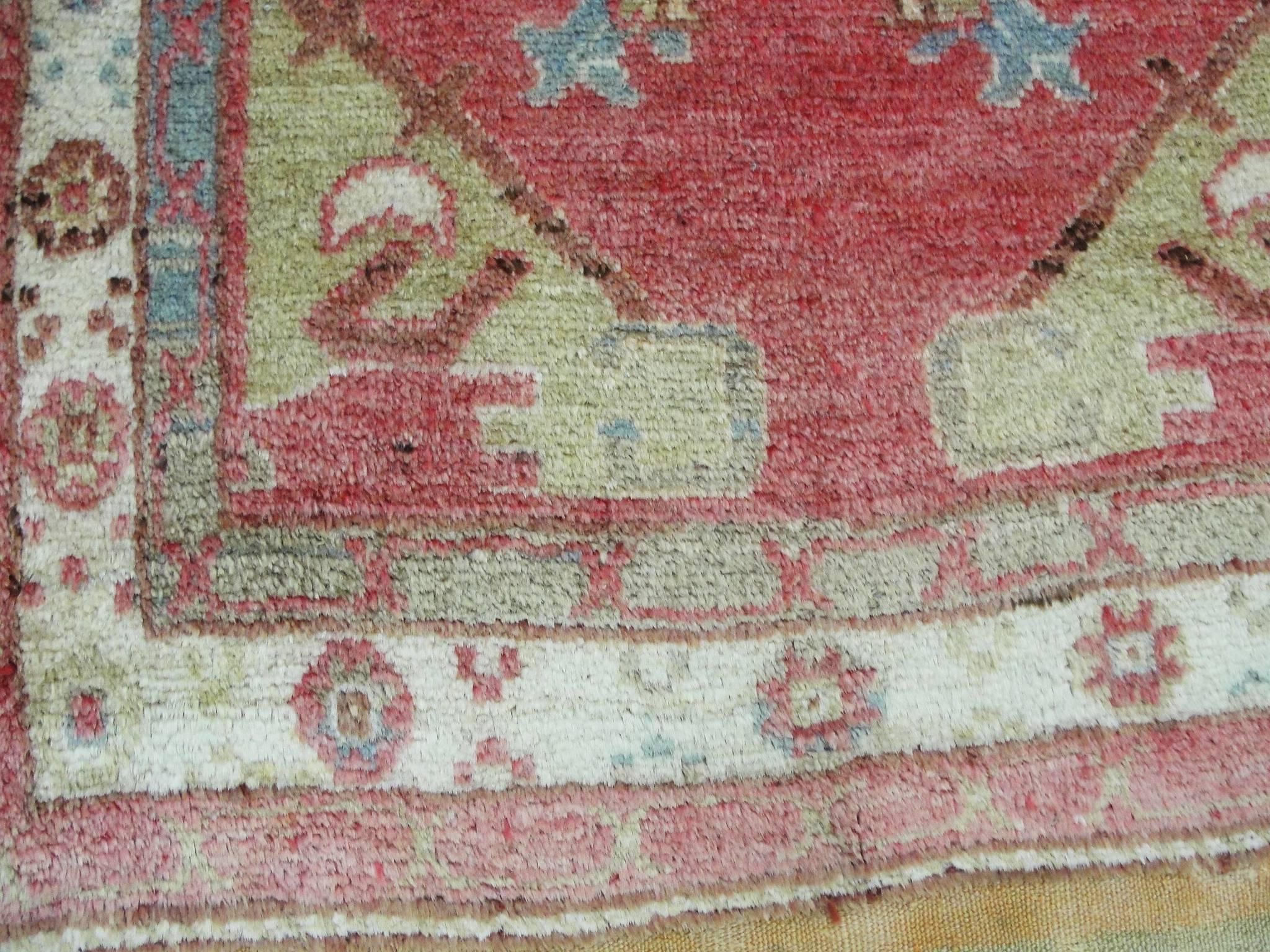 Wool Antique Turkish Oushak Sampler Rug 2'8