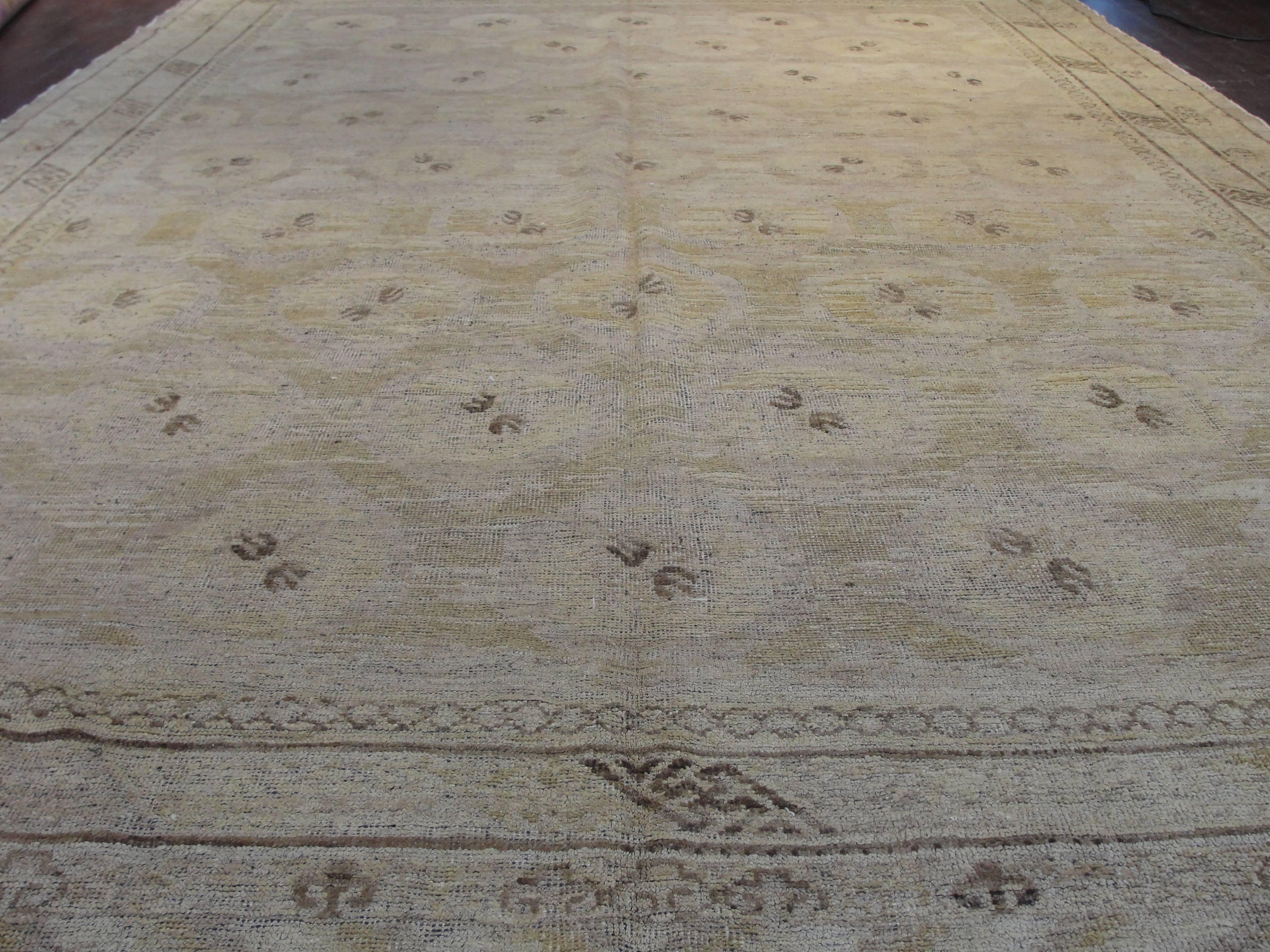 Wool Antique Khotan Carpet, Free Shipping For Sale