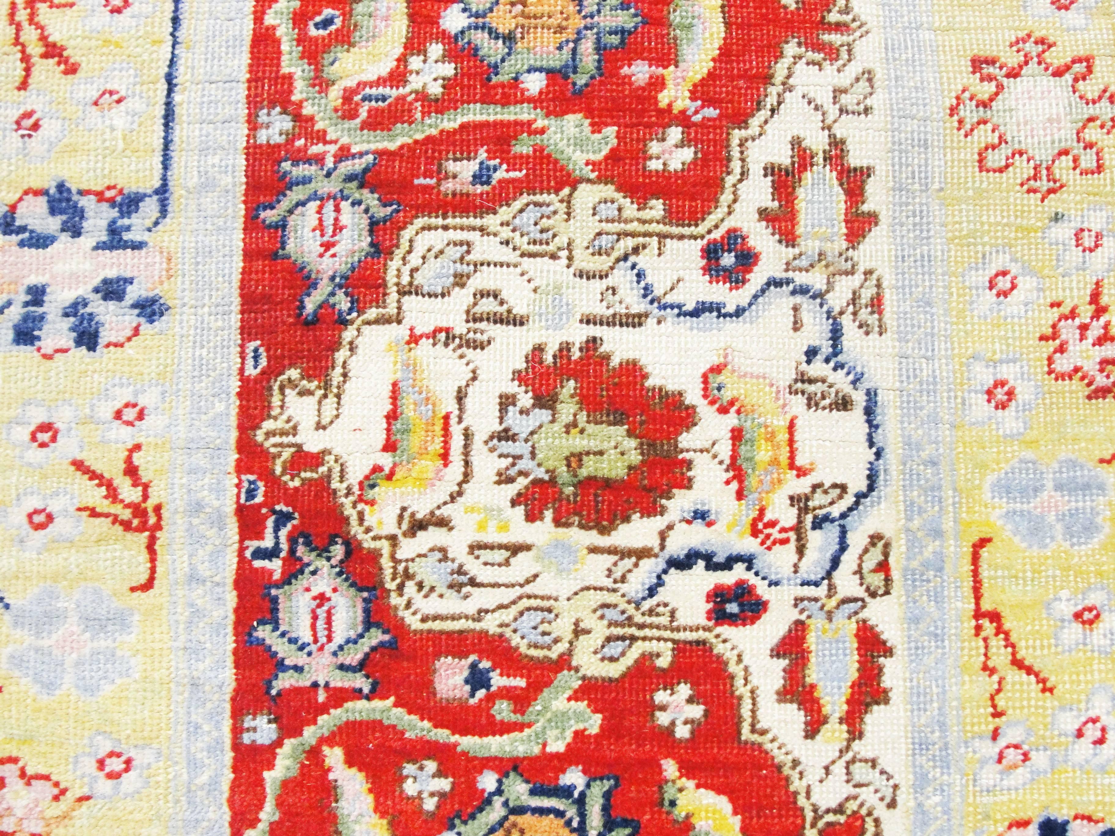 Wool  Antique Turkish Hereke Carpet  6'6