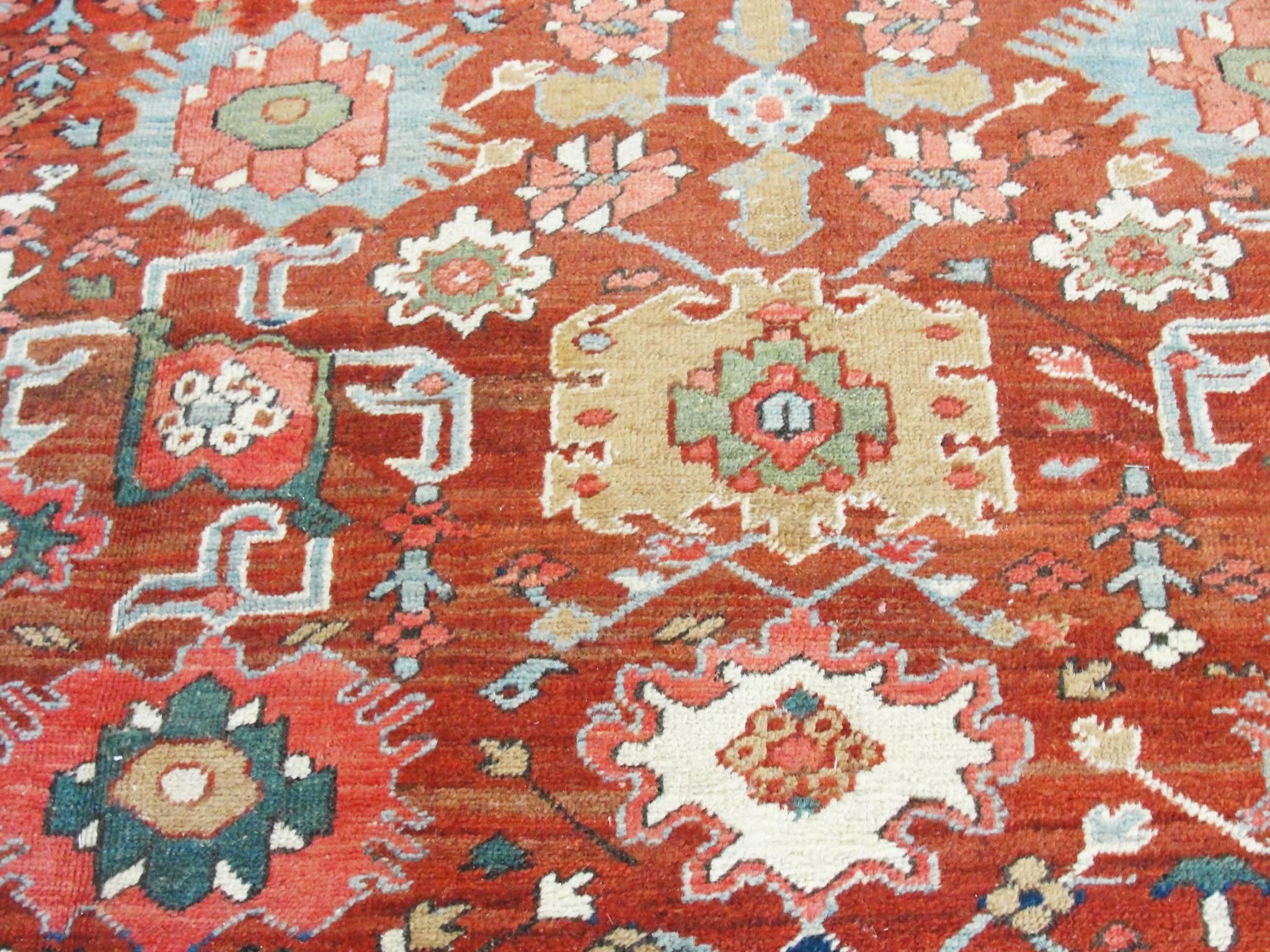Early 20th Century  Antique Persian Serapi Carpet, 10'6
