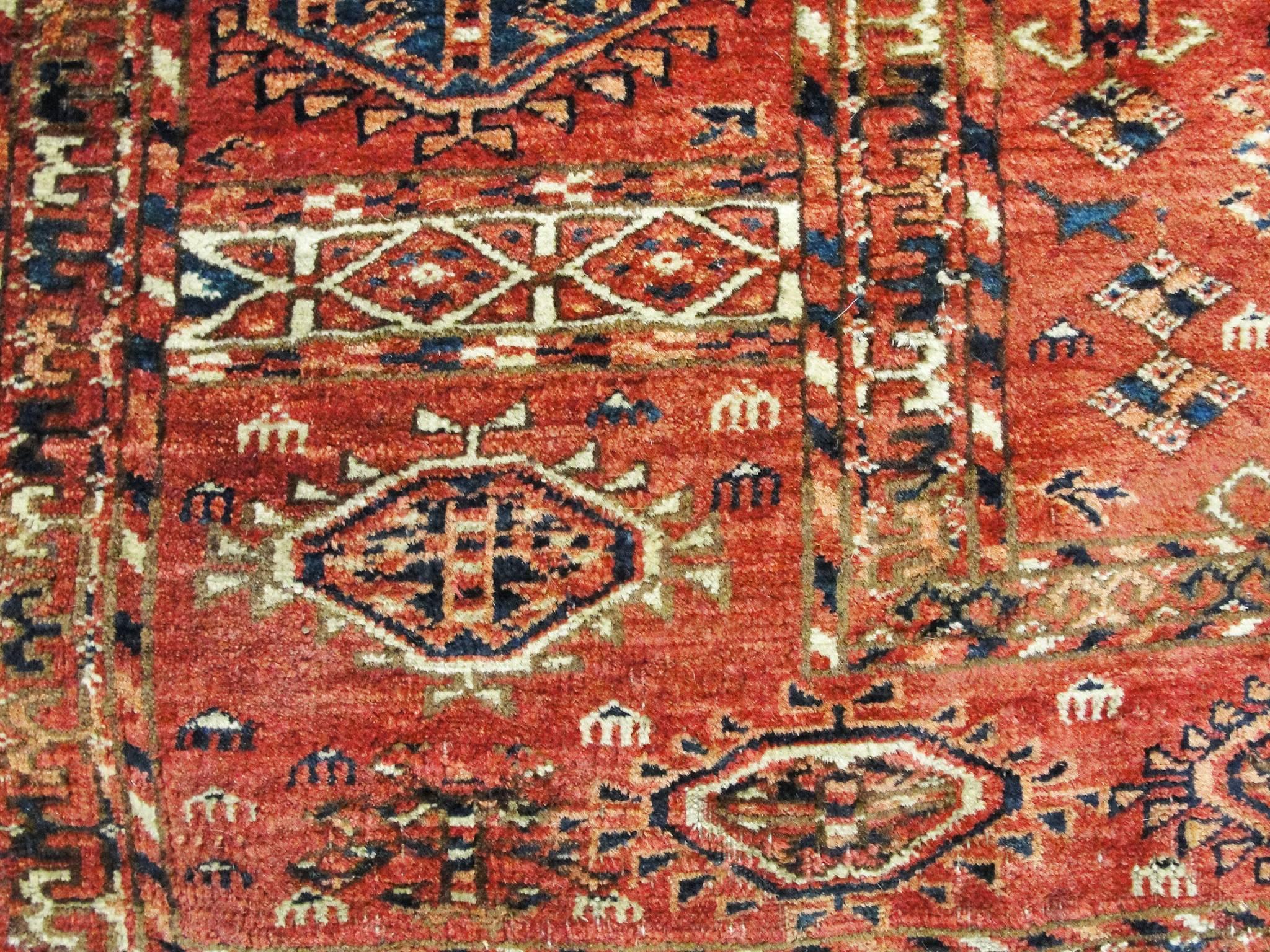 Hand-Knotted Most Unusual Turkoman Main Carpet