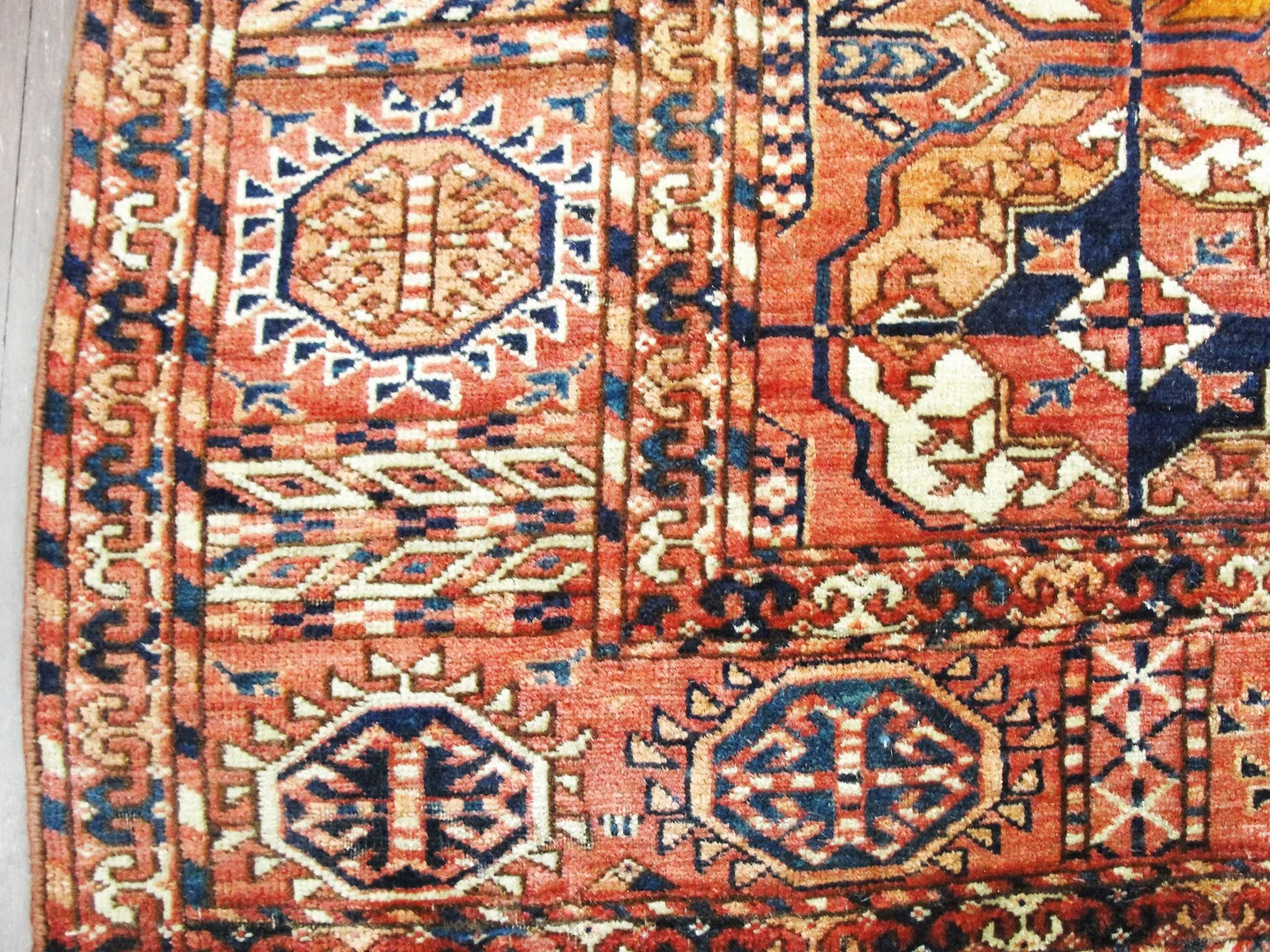 19th Century Most Unusual Turkoman Main Carpet