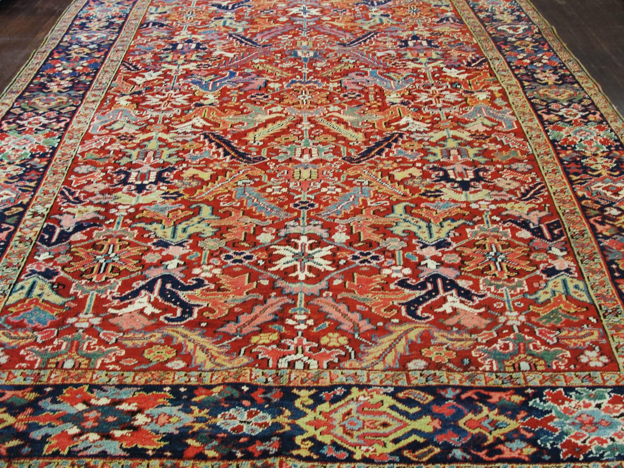 Hand-Knotted Dragon Heriz Carpet