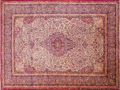 Antique Persian Dabbir Kashan Carpet, Very fine