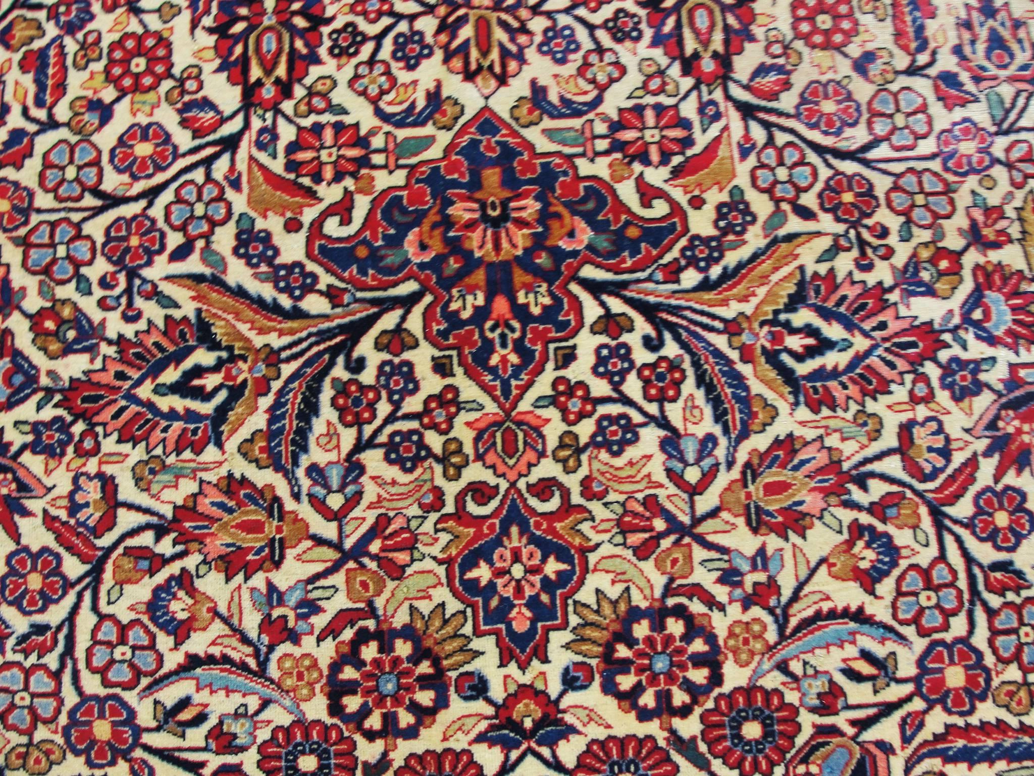 Début du 20ème siècle Tapis persan ancien Dabbir Kashan en vente