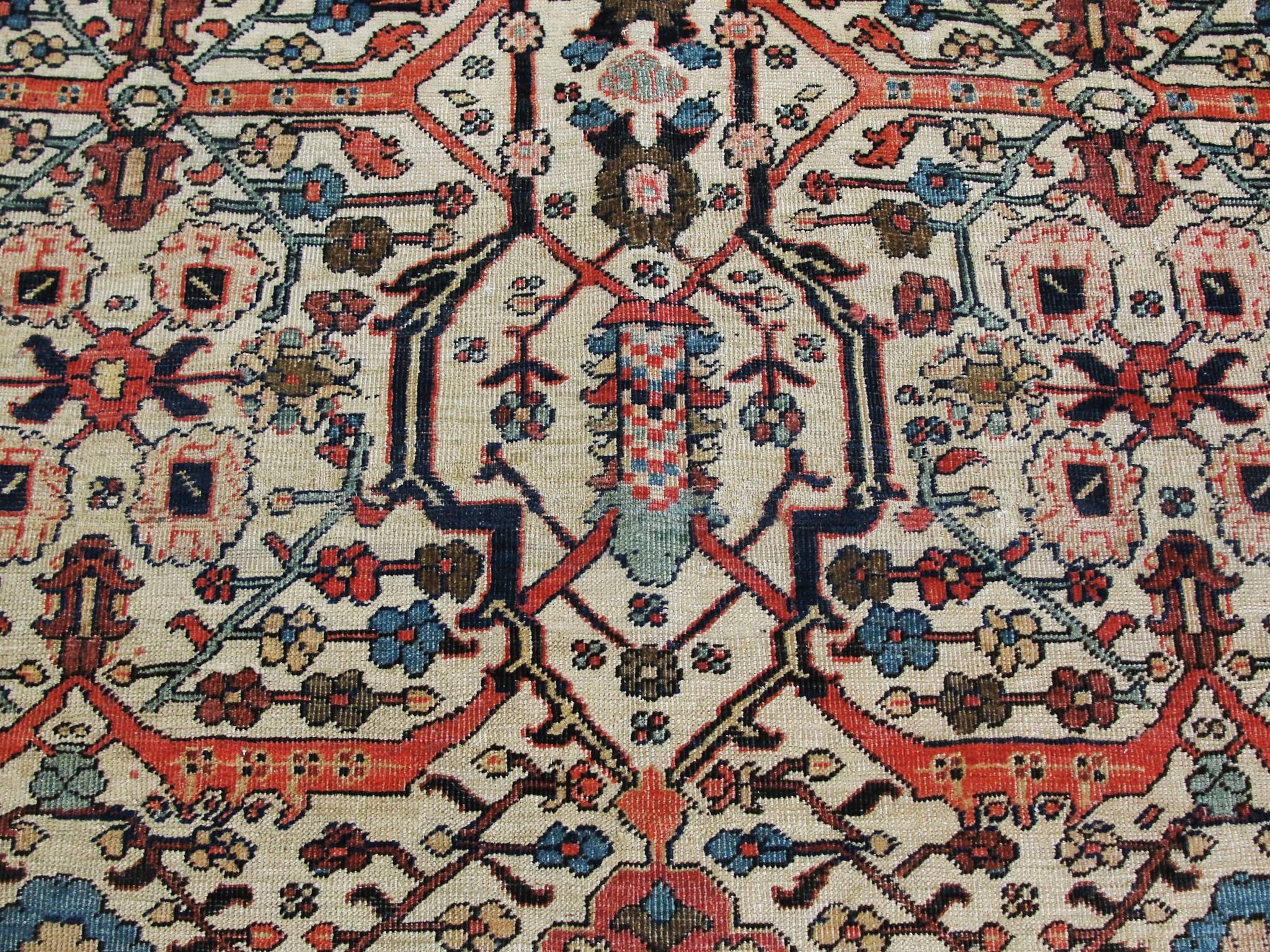 Antiker persischer Feraghan Sarouk-Teppich, 1,82 m x 3,05 m (Handgeknüpft) im Angebot