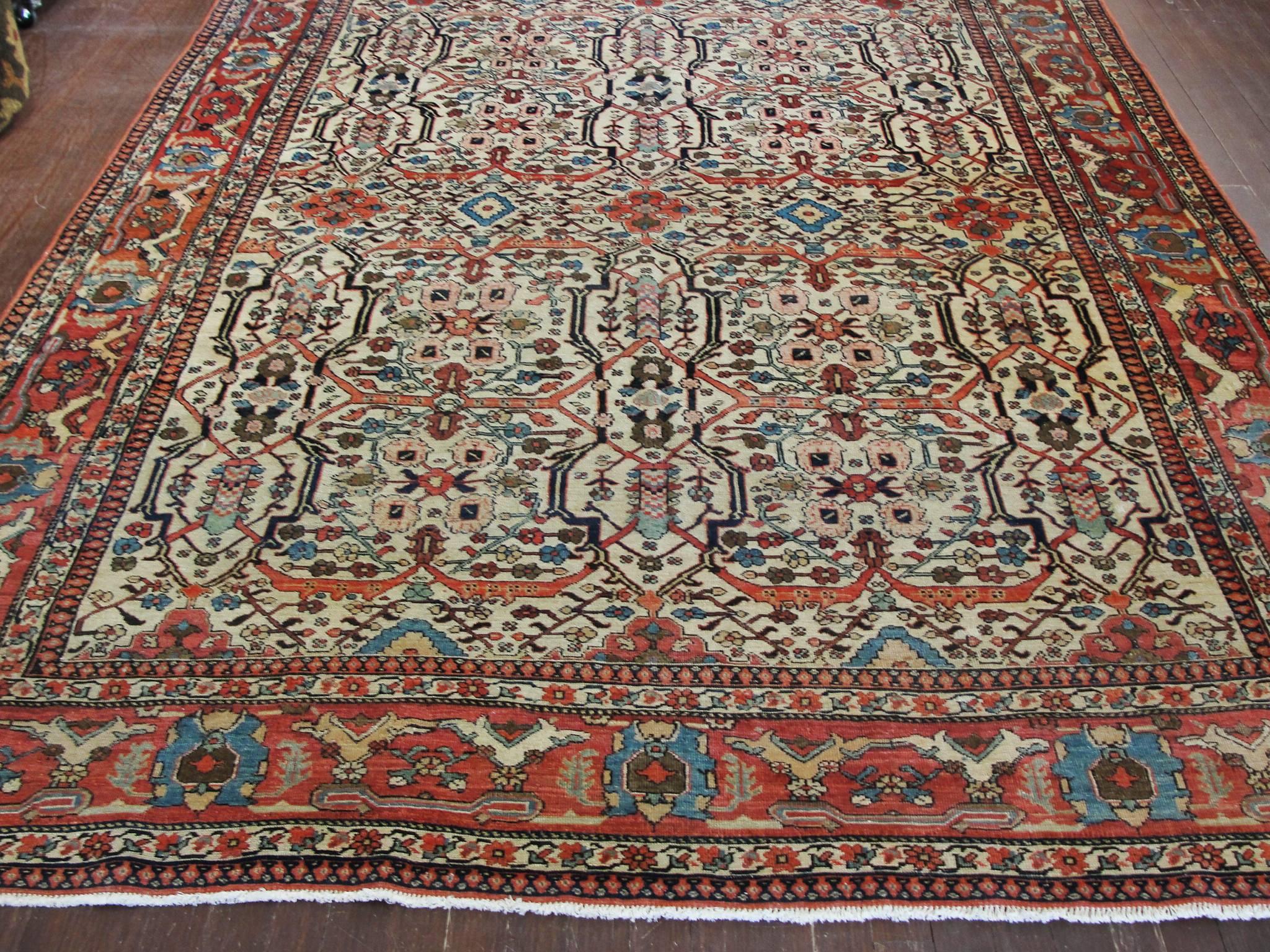 Antiker persischer Feraghan Sarouk-Teppich, 1,82 m x 3,05 m im Angebot 2