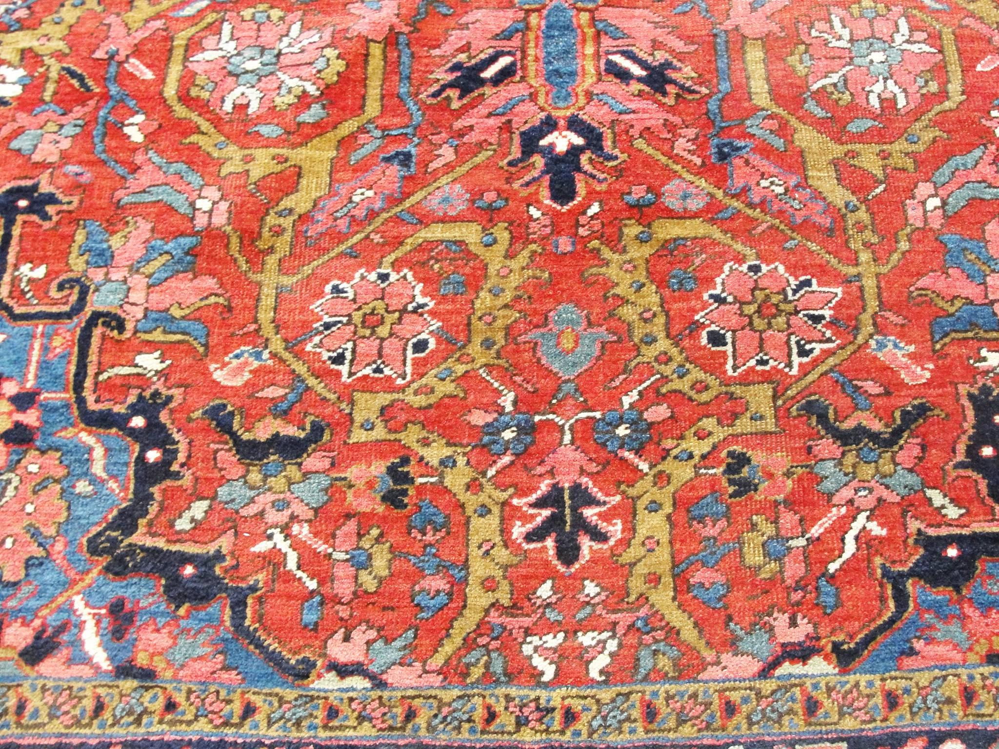 Hand-Knotted Incredible Heriz Carpet