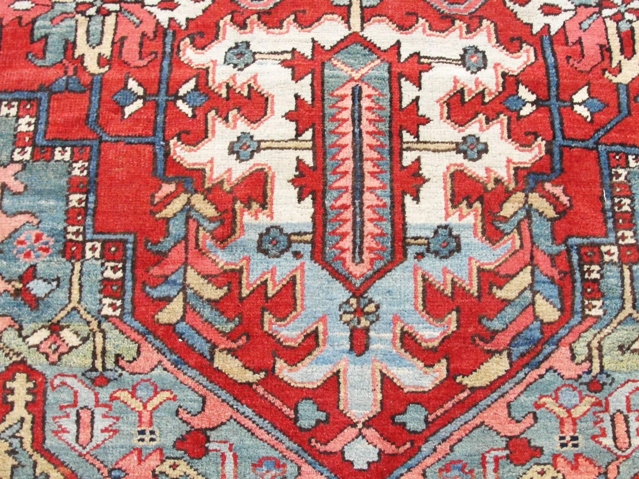  Antique Persian Heriz/Serapi Carpet, Charming, 9' x 12'7