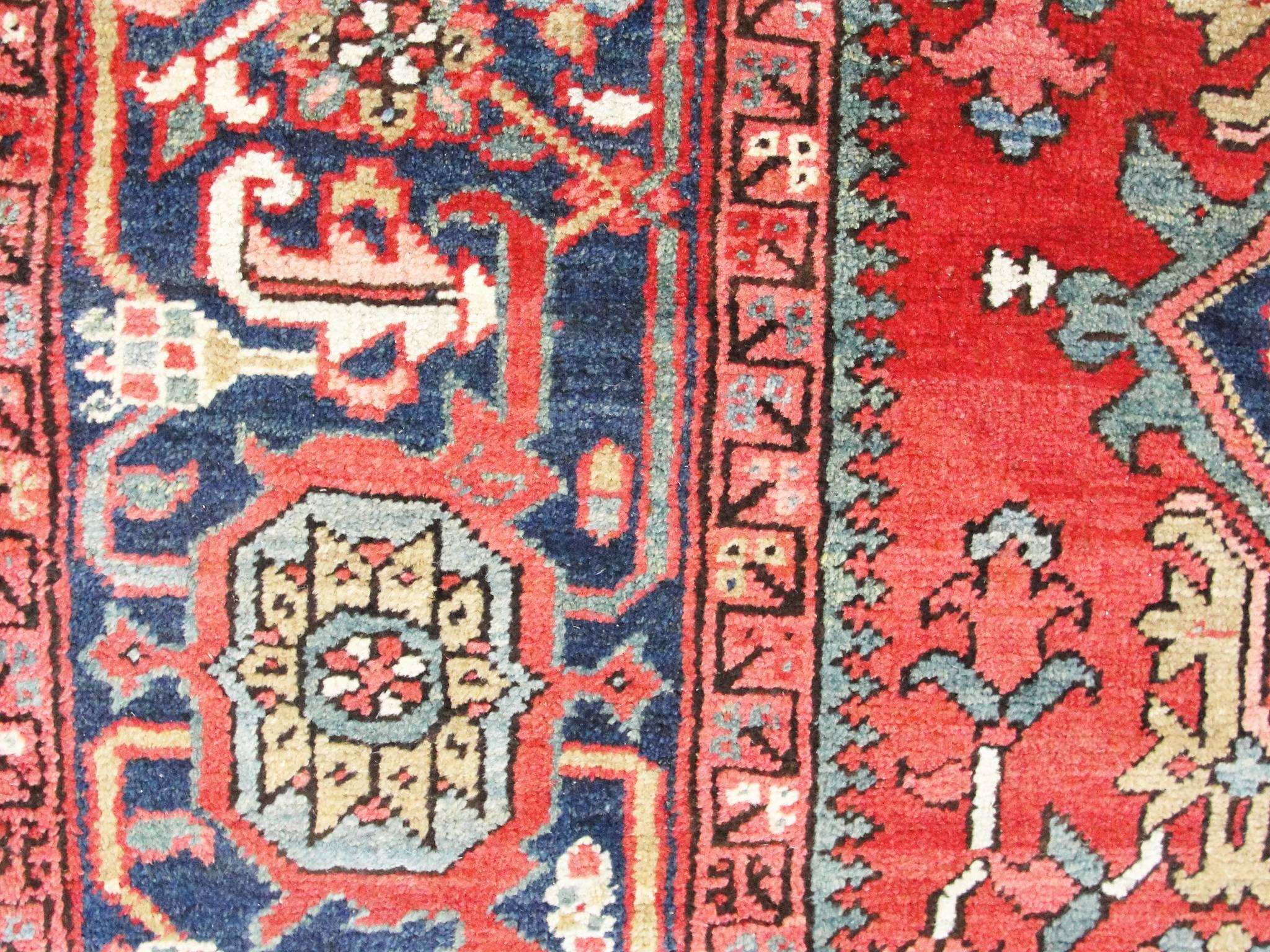 Wool  Antique Persian Heriz/Serapi Carpet, Charming, 9' x 12'7