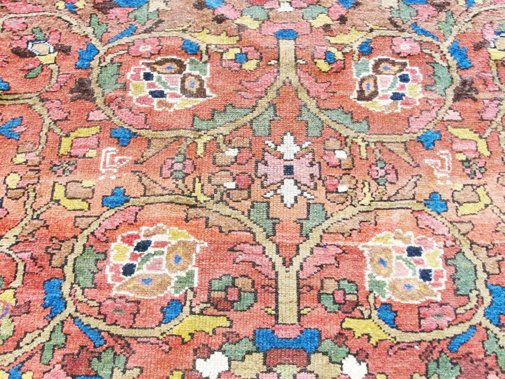 Persian Antique Heriz sampler Tree and Life Rug