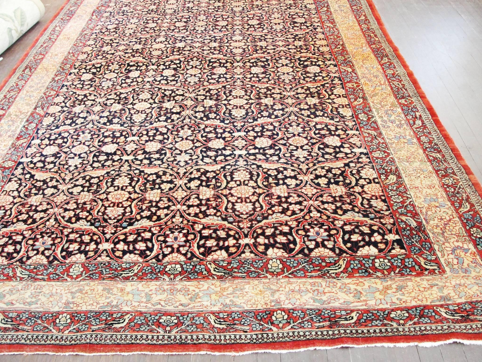20th Century Antique Persian Tehran Carpet For Sale