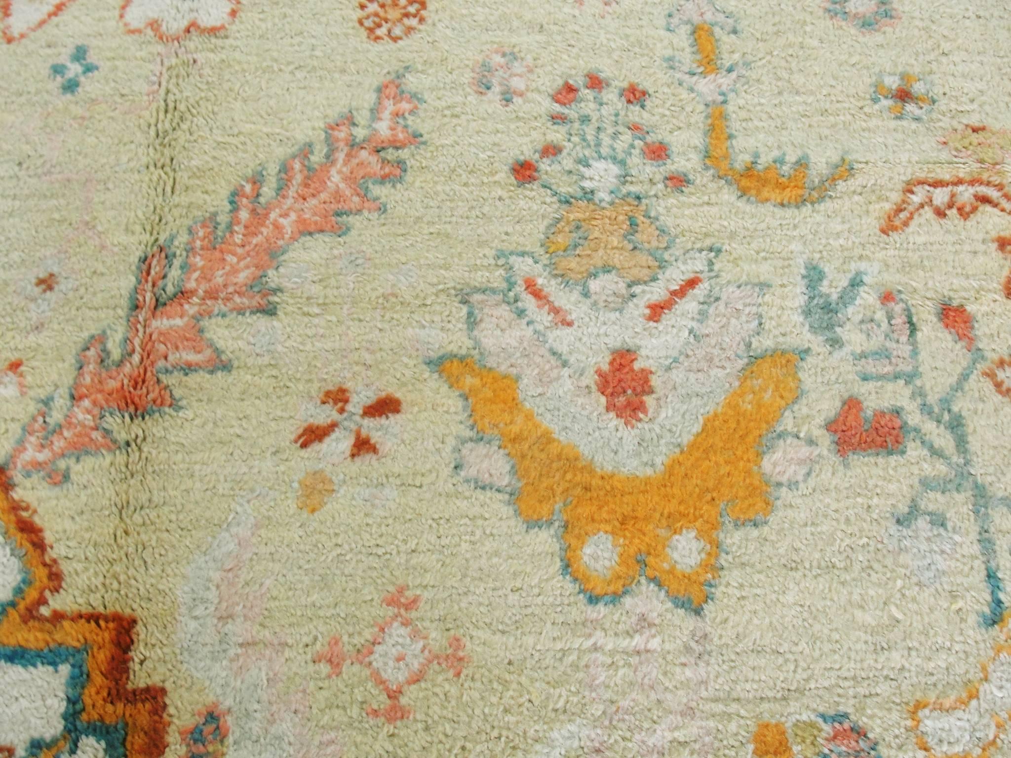20th Century Antique Oushak Carpet , 10'9