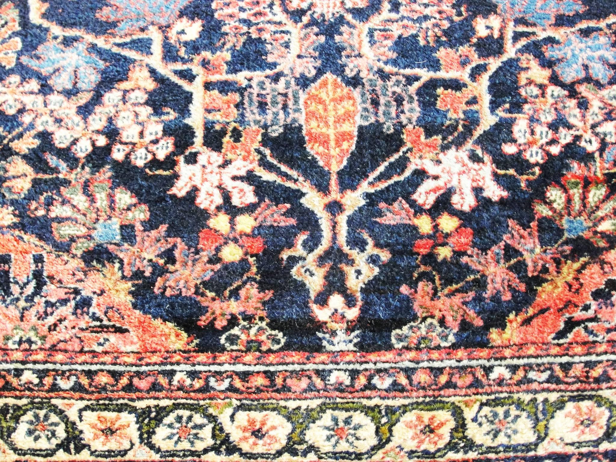 Sarouk Farahan Tapis de couloir persan ancien Bakhtiari, 3'6