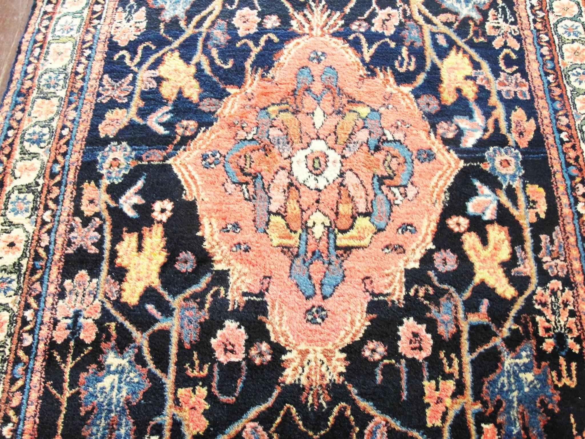 Wool Antique Persian Bakhtiari Runner, 3'6