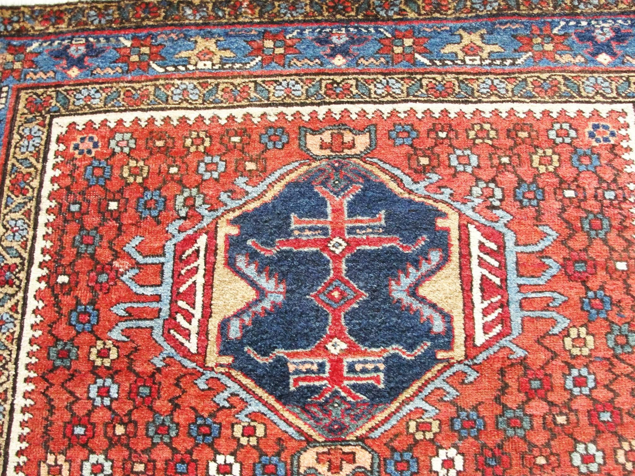 Hand-Knotted Magnificent Antique Heriz Rug