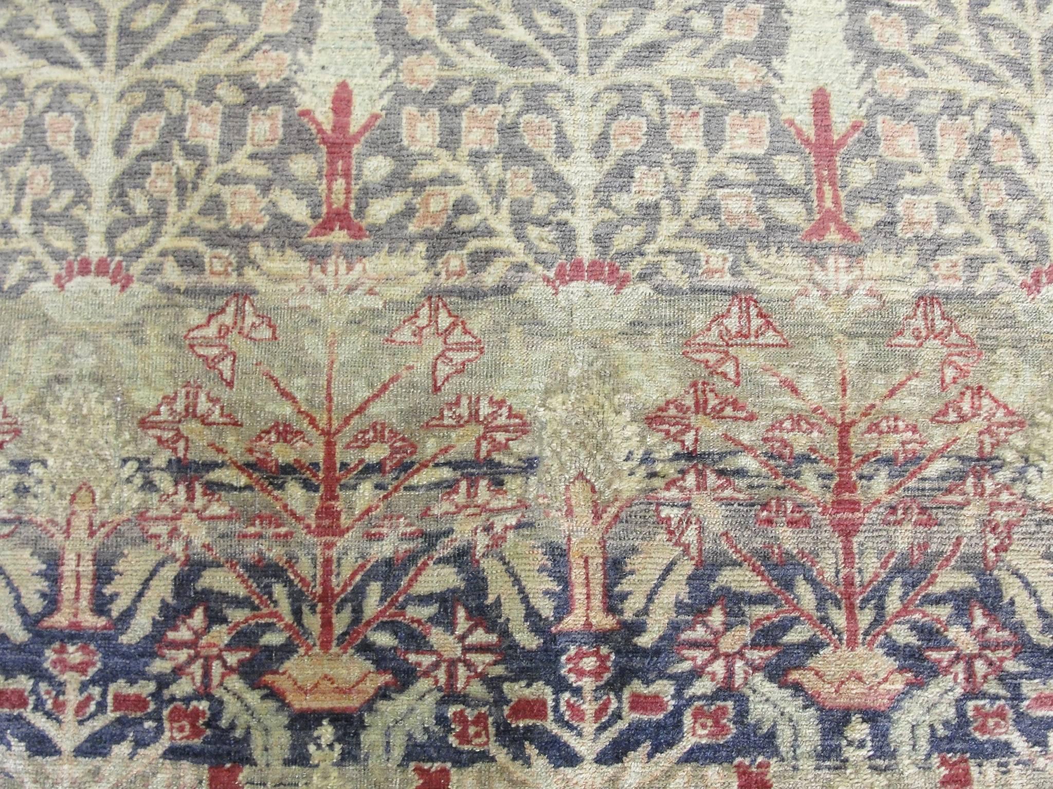 Hand-Knotted Antique Sivas Turkish Rug