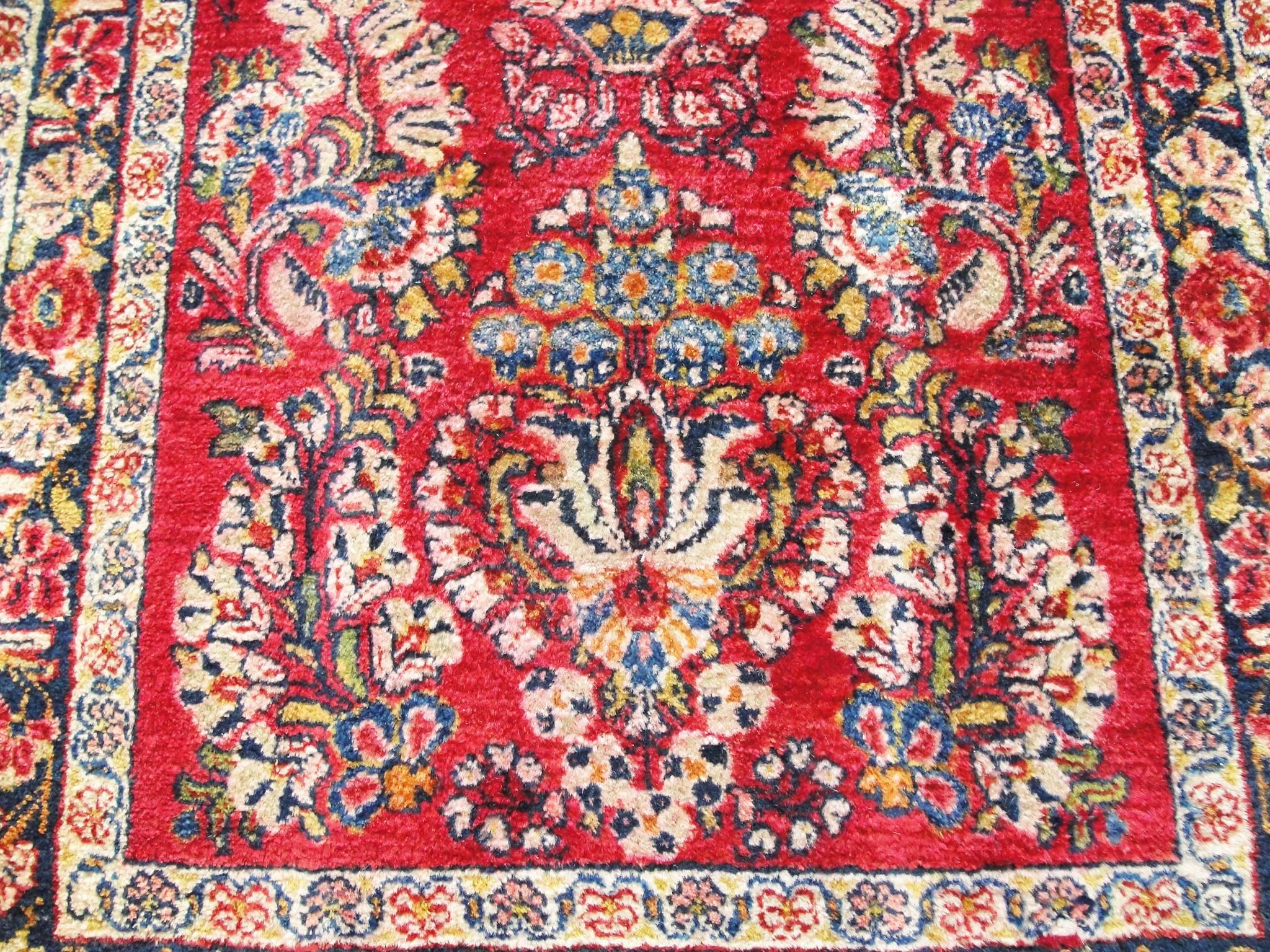 Hand-Knotted Antique Persian Sarouk Runner For Sale