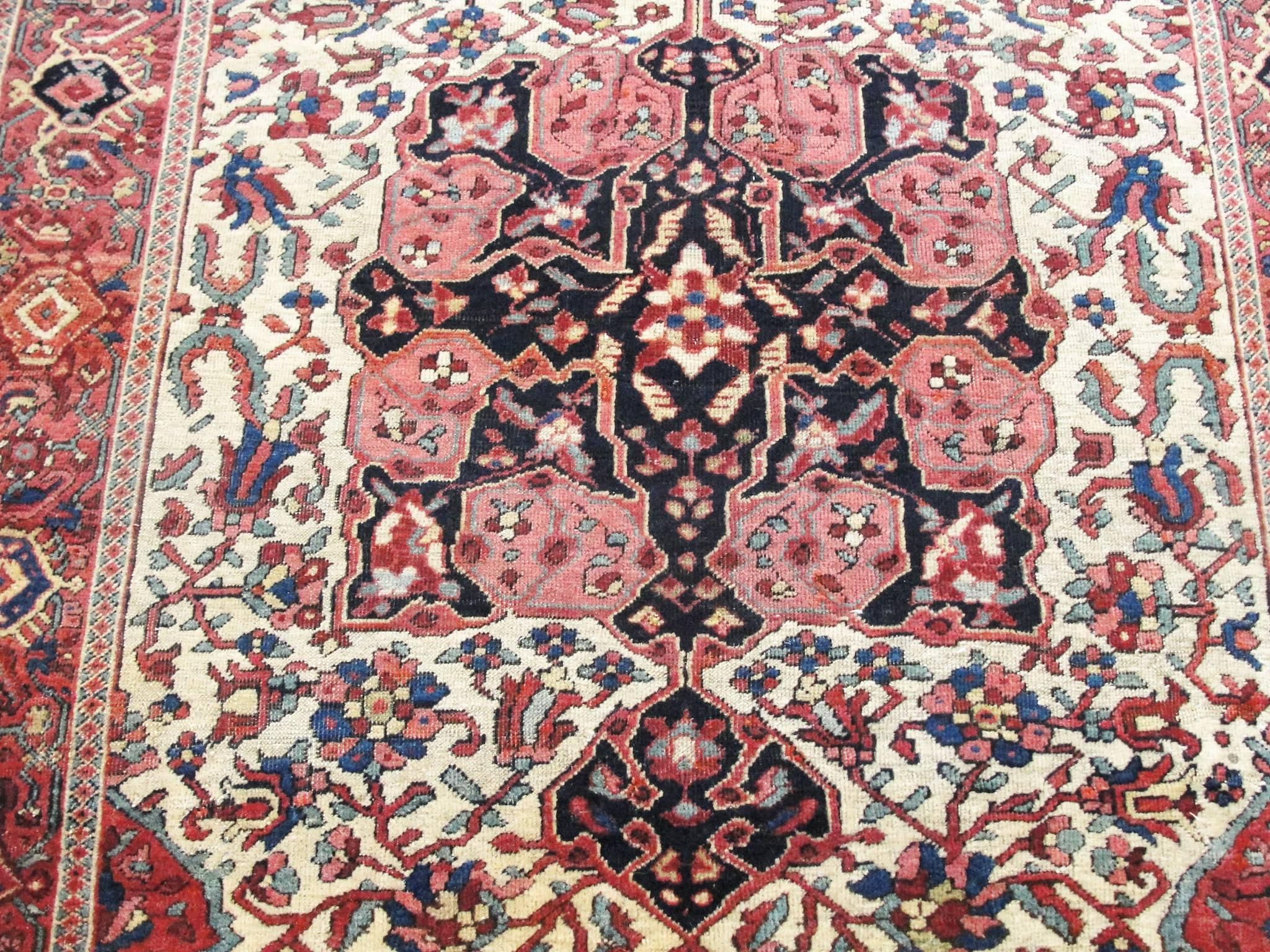 Hand-Knotted  Antique Persian Feraghan Sarouk Rug, 3'4