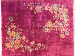 Antique Chinese Art Deco Carpet, 8'6" x 11'8" Amazing color