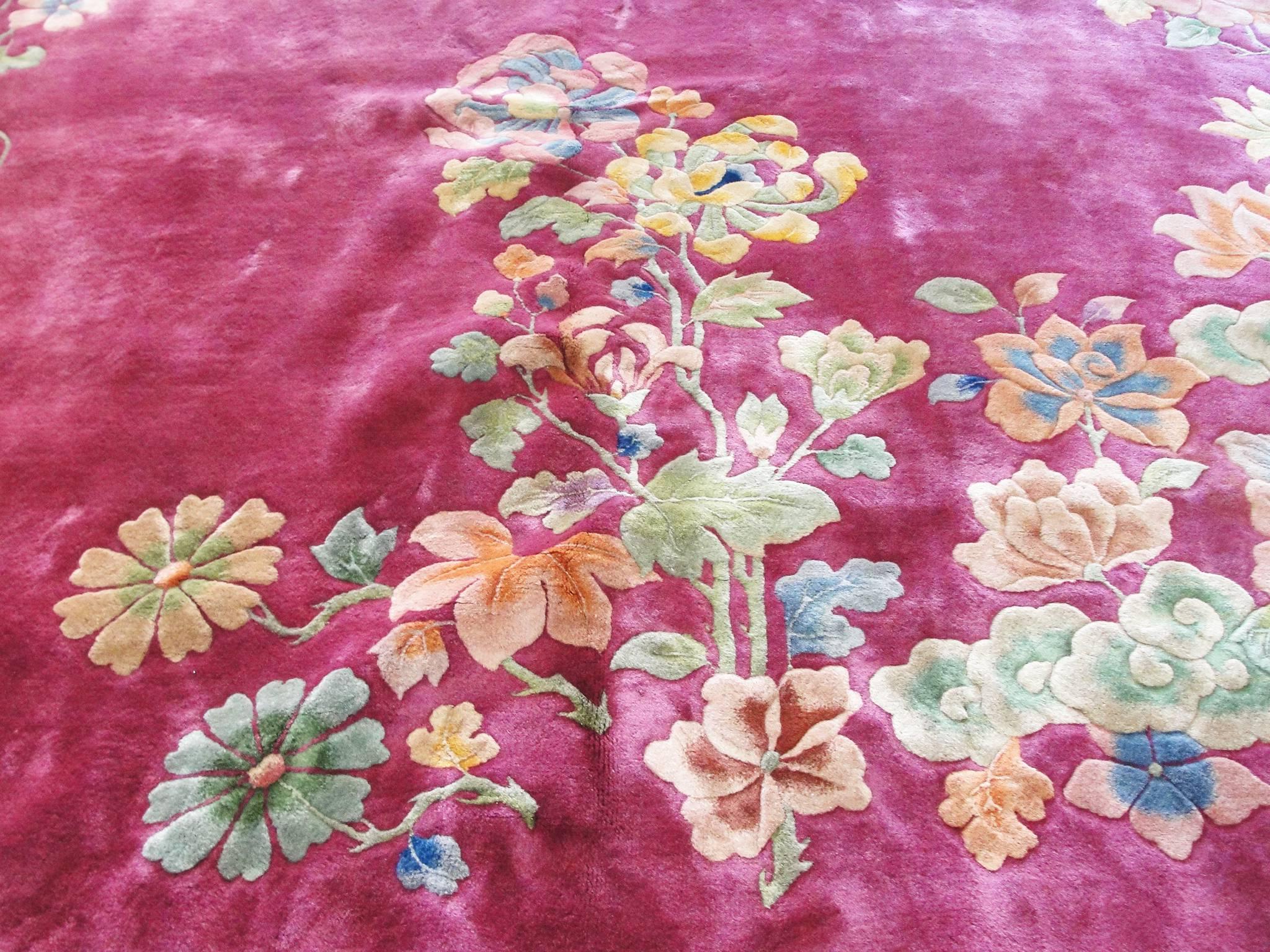 Antique Chinese Art Deco Carpet, 8'6