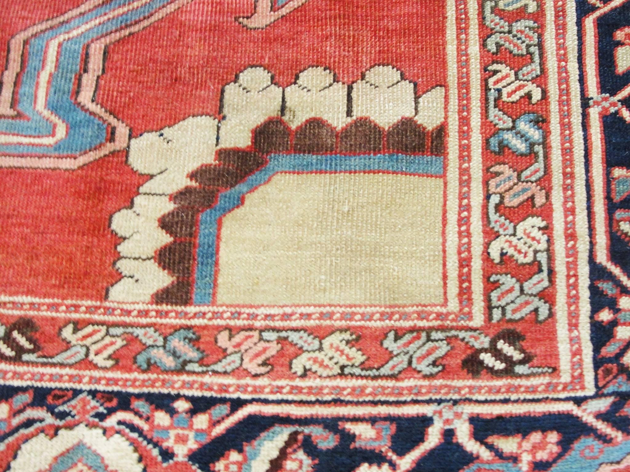 Persian Antique Serapi Carpet, 9'2