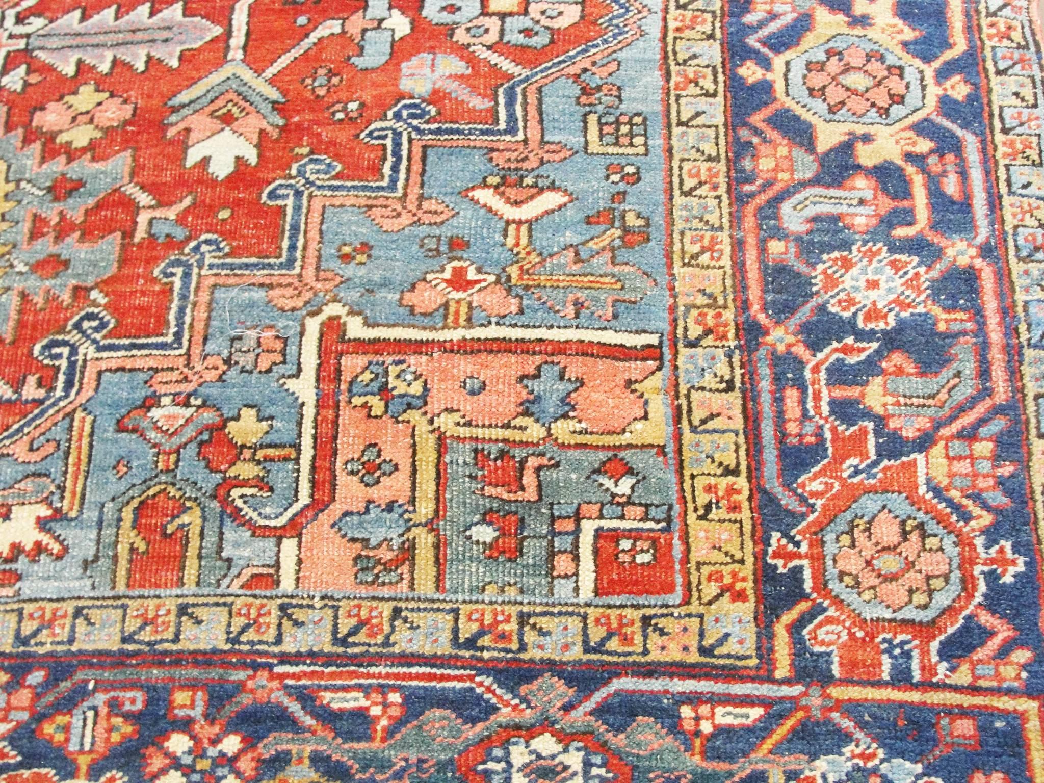 Wool Attractive Antique Persian Heriz Carpet