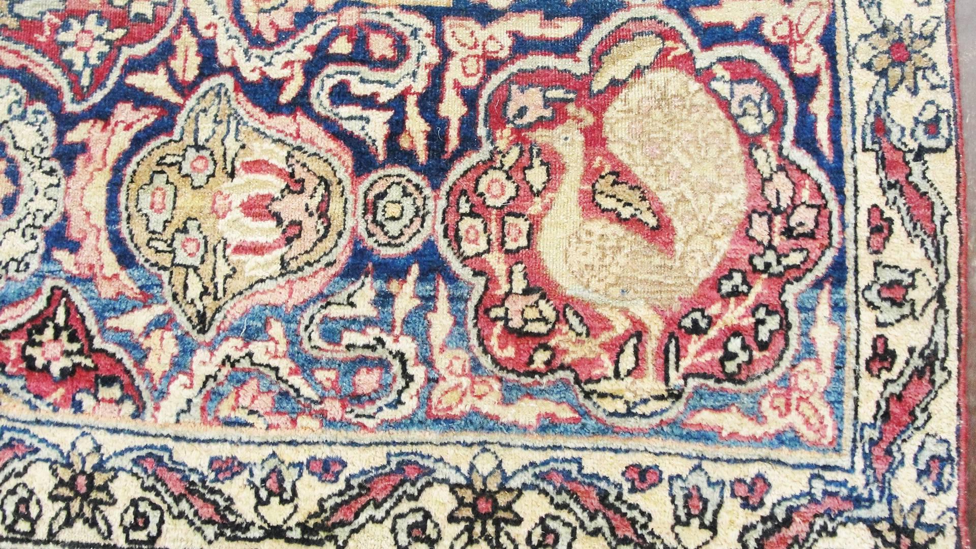 Hand-Knotted  Antique Persian Kermanshah Carpet, 5'5