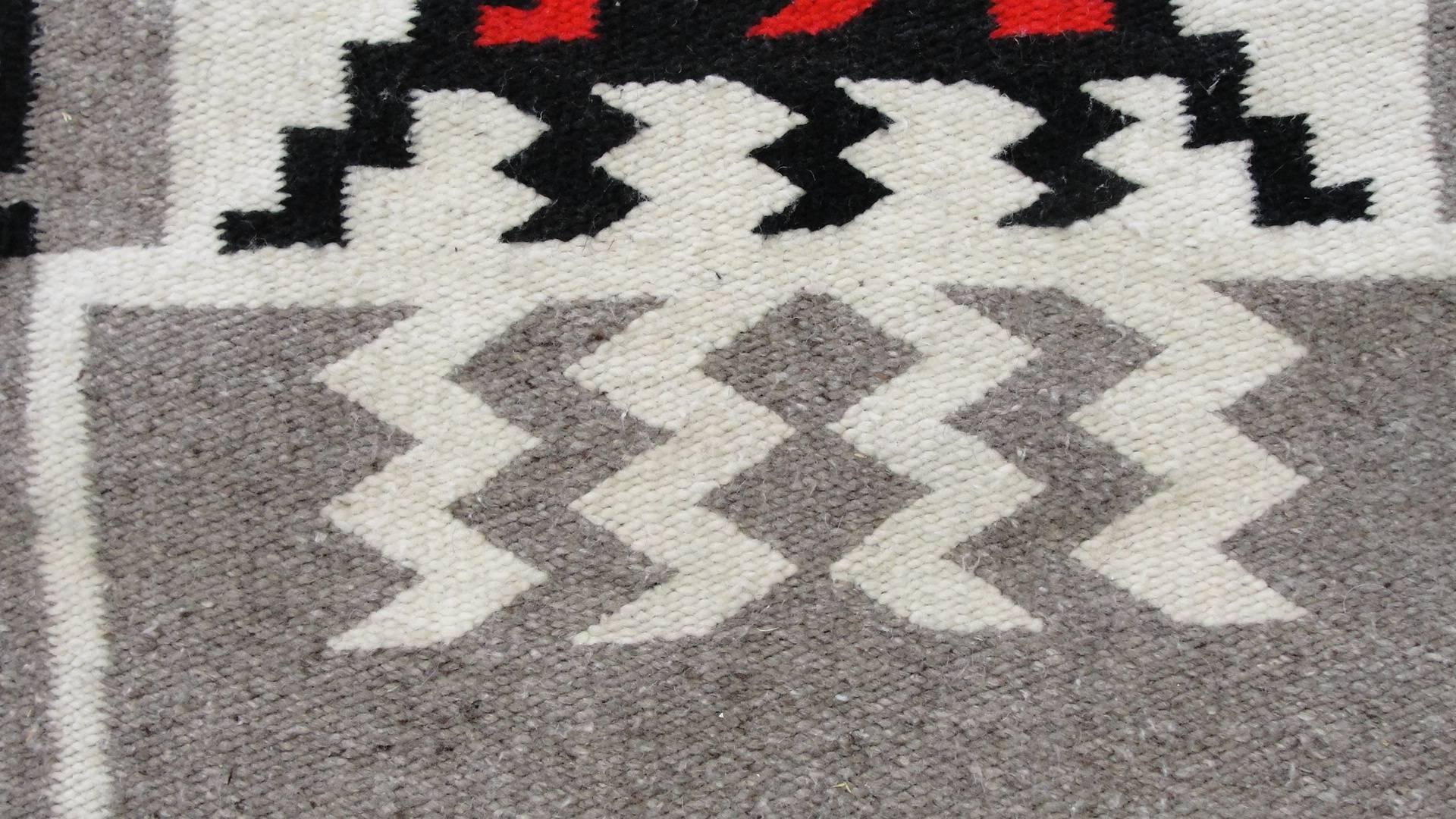 Wool Two Grey Hills Navajo Rug