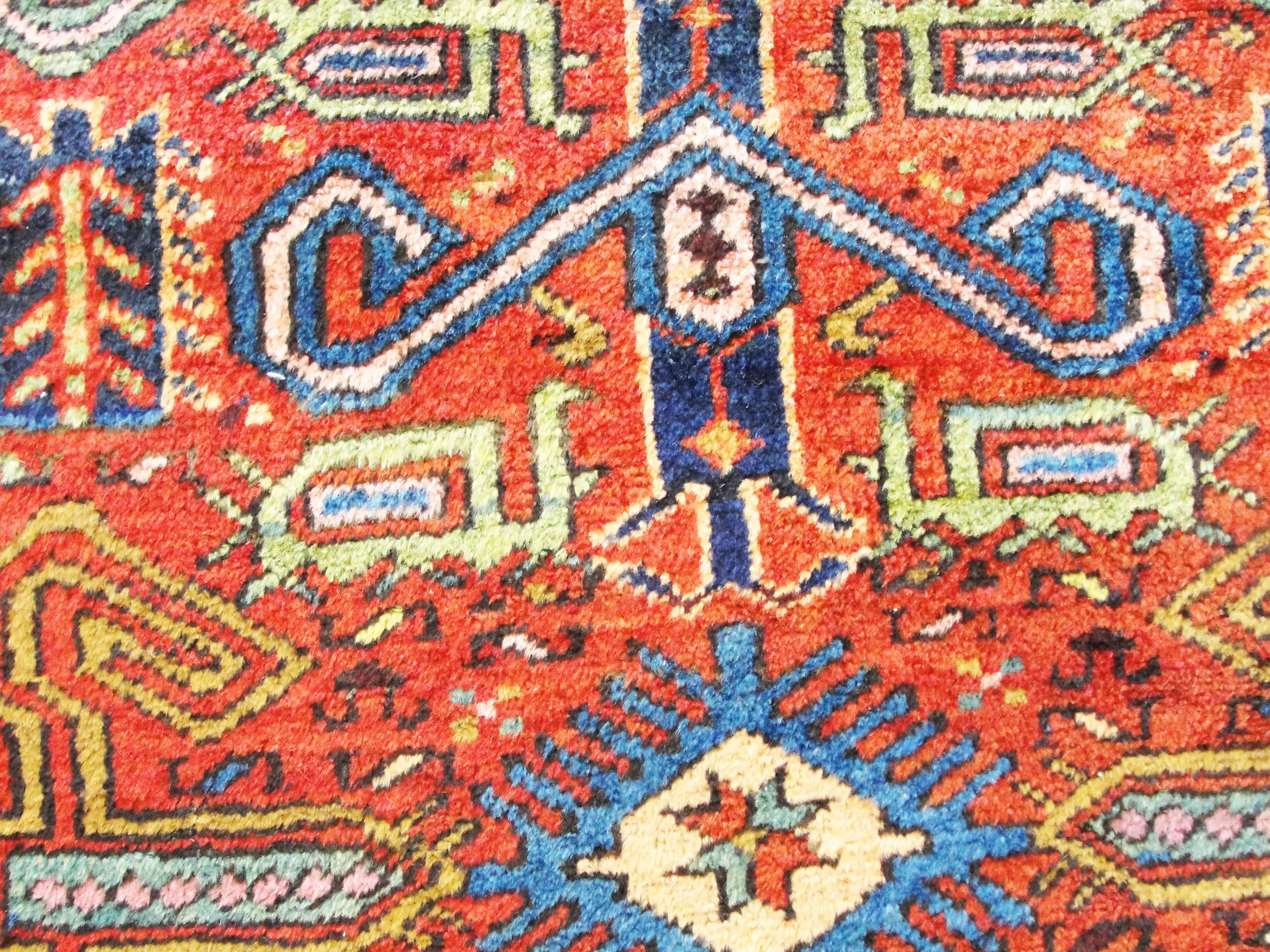 Wool  Antique Persian Heriz, Serapi Runner,  3'3