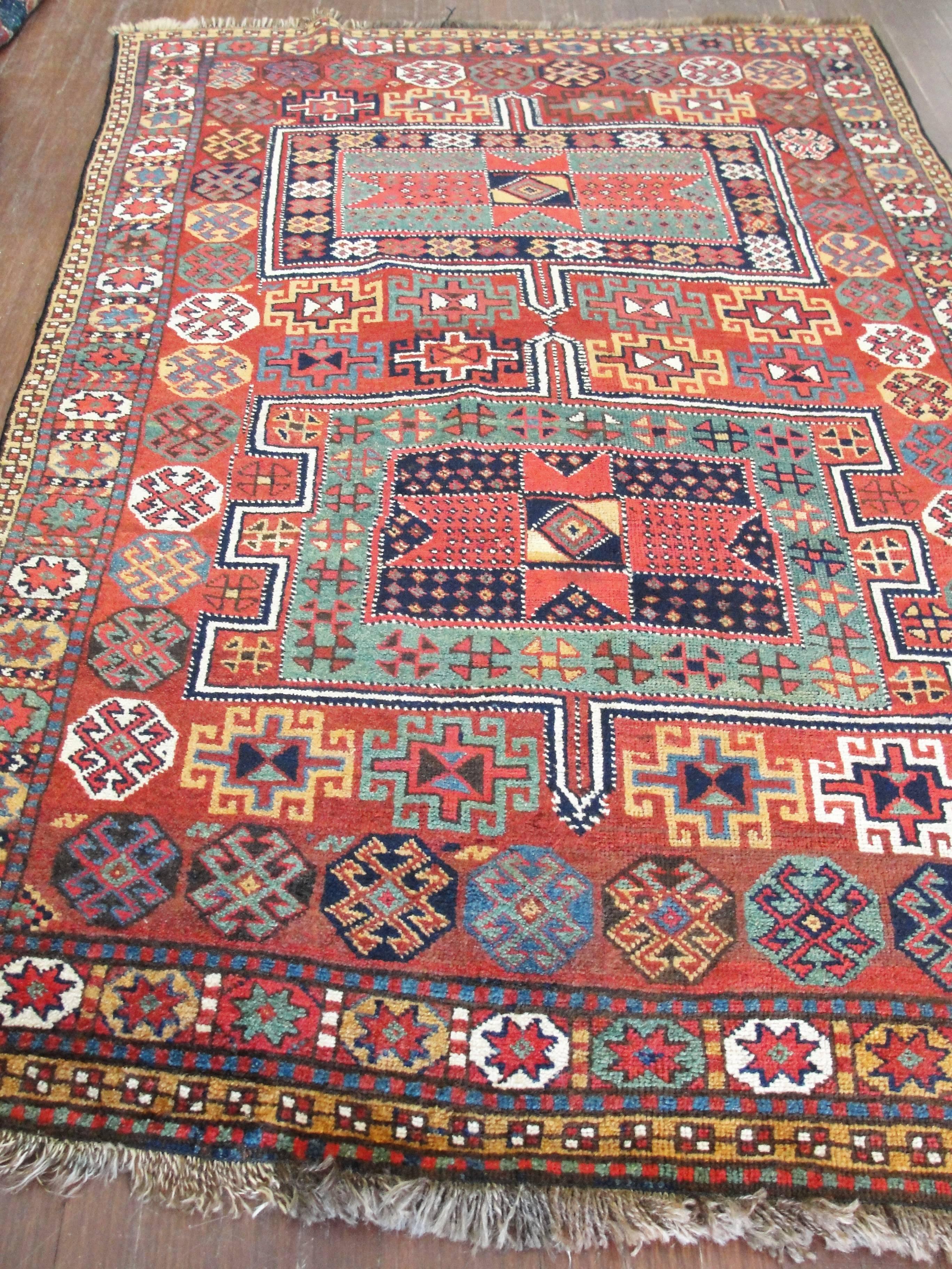 Wool Antique Kurdish Quchan North-East Persia, Free Shipping