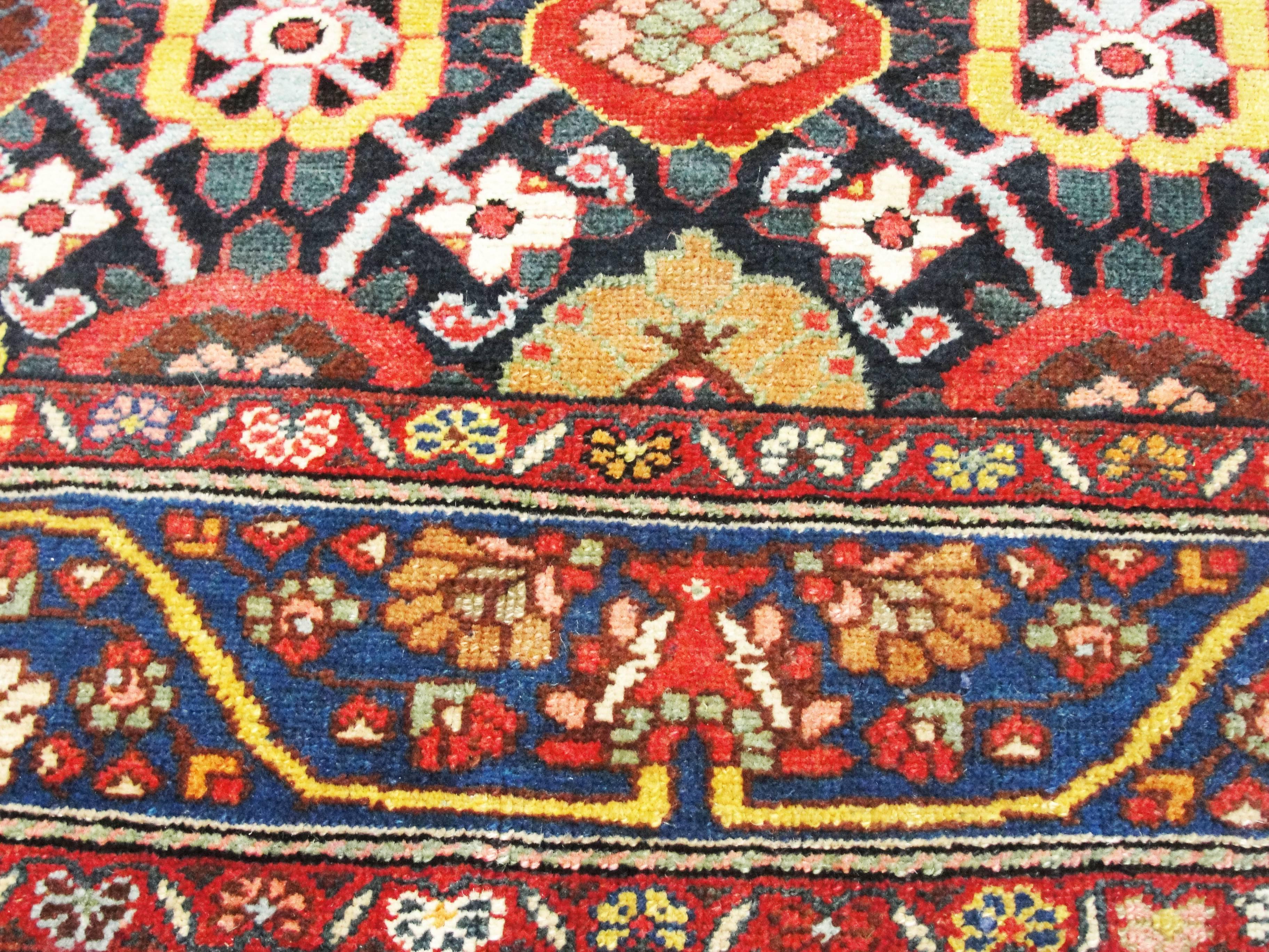 Hand-Knotted Antique Persian Bakhtiari Rug, Mina Khani Design, Free Shipping