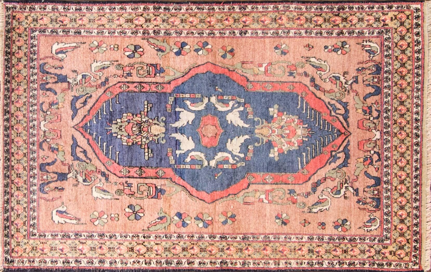Rare antique Silk rug, the origin unknown.
Nice handmade silk in fine quality and excellent condition.
 