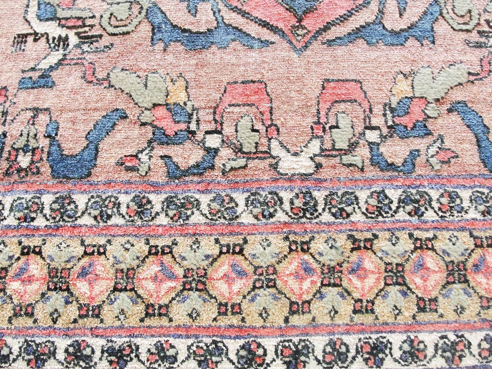 19th Century  Rare Antique Silk Rug, Unusual Design